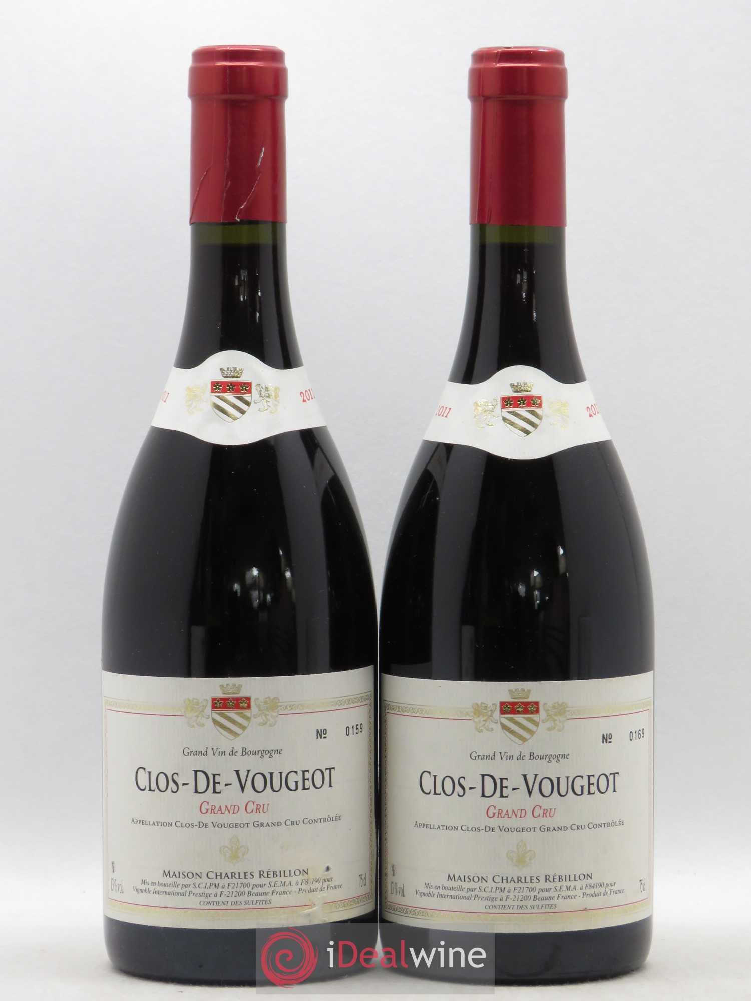 Clos de Vougeot Grand Cru Charles Rébillon 2011 - Lot de 2 bouteilles - 0