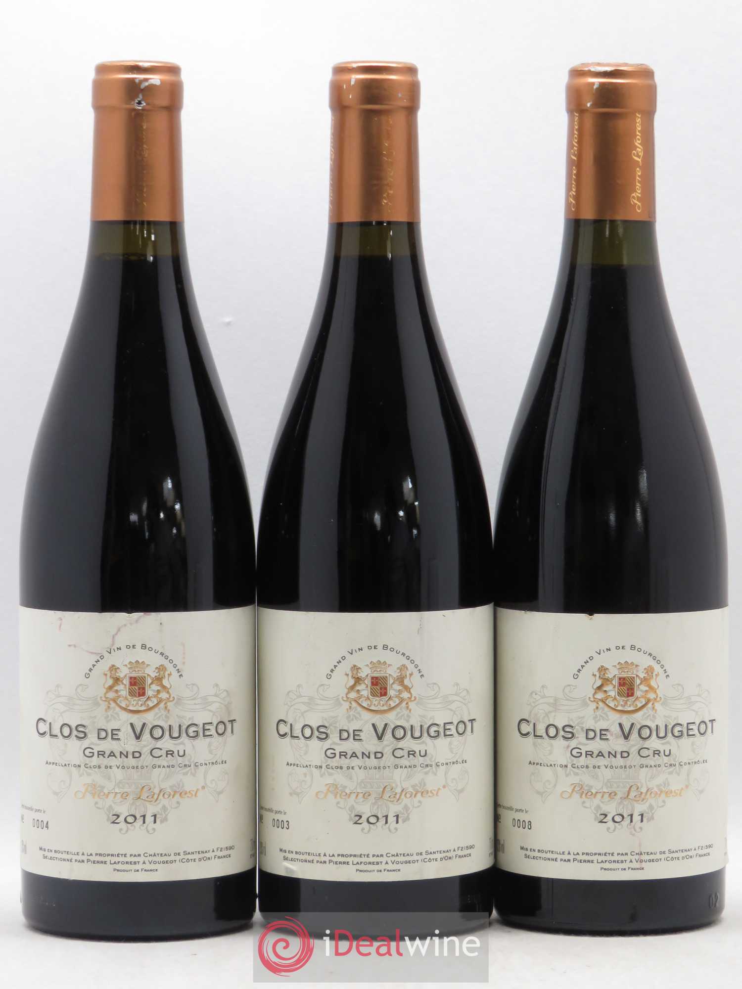 Clos de Vougeot Grand Cru Pierre Laforest 2011 - Lot de 3 bouteilles - 0