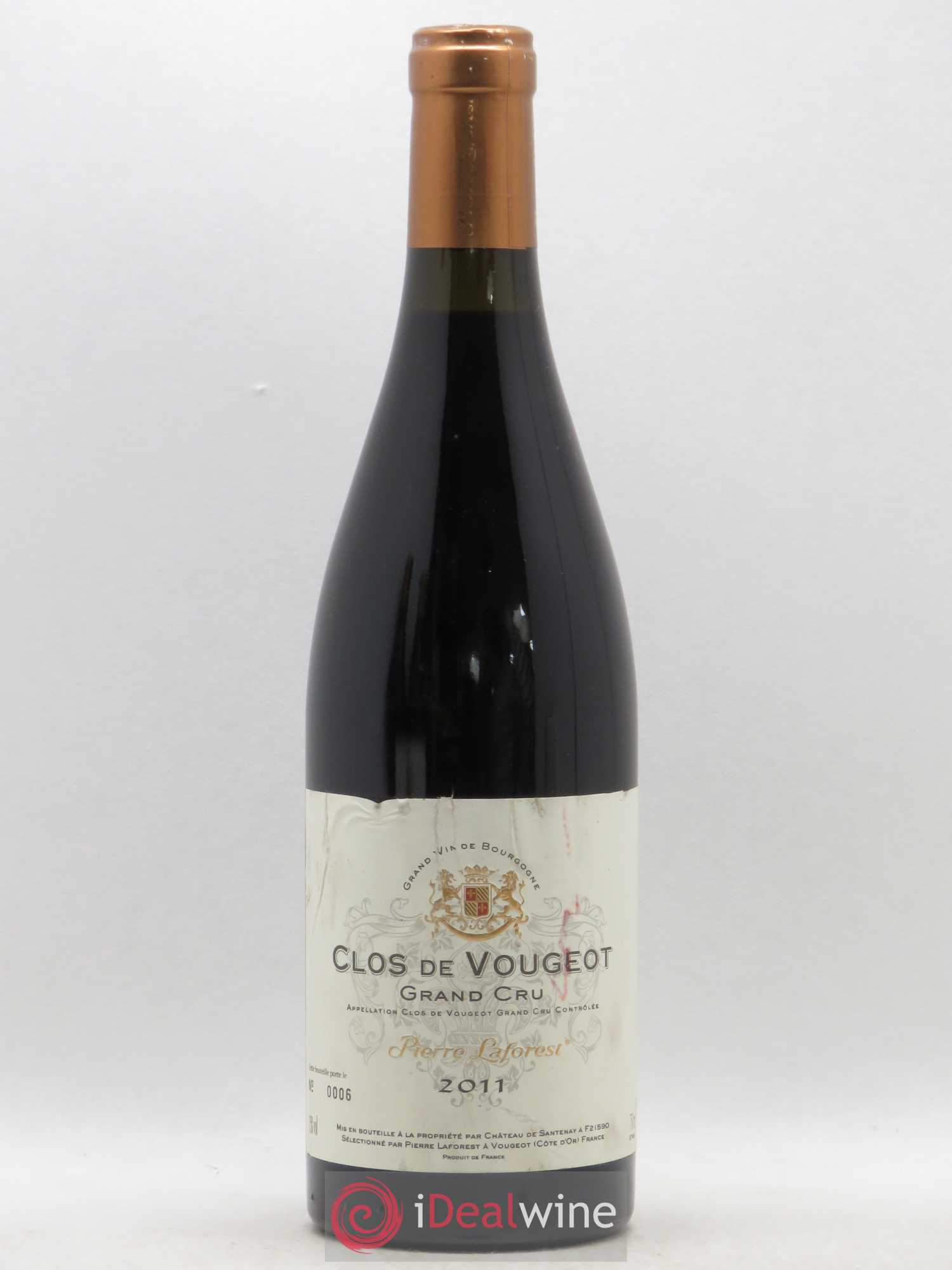 Clos de Vougeot Grand Cru Pierre Laforest 2011 - Lot de 1 bouteille - 0