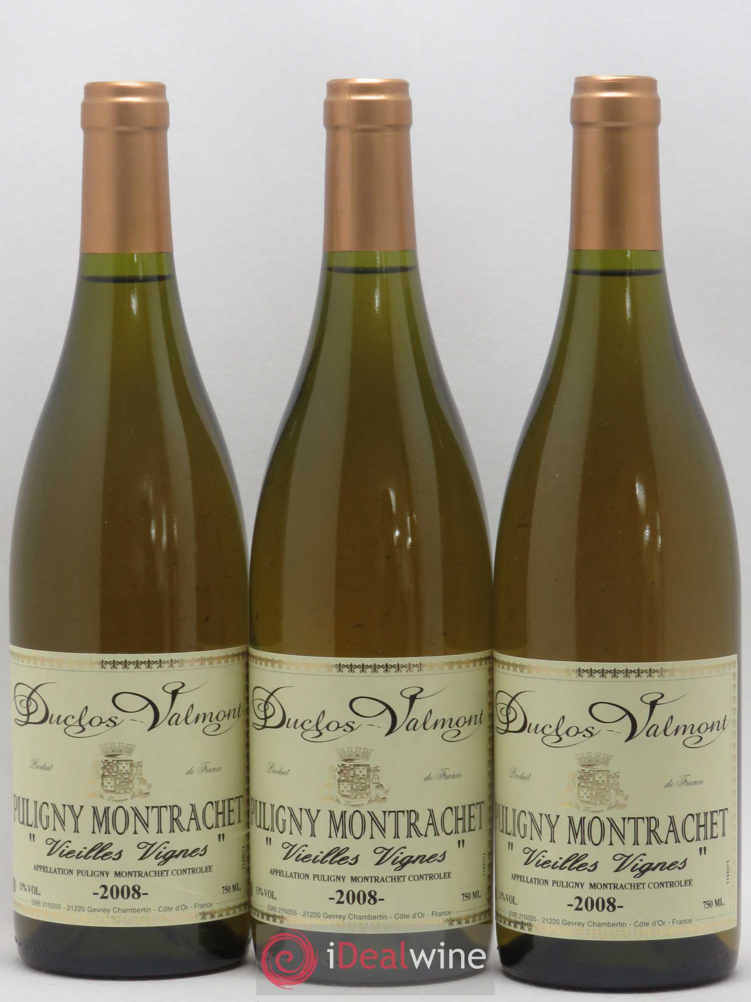 Puligny-Montrachet Vieilles Vignes Duclos Valmont 2008 - Posten von 3 Flaschen - 0