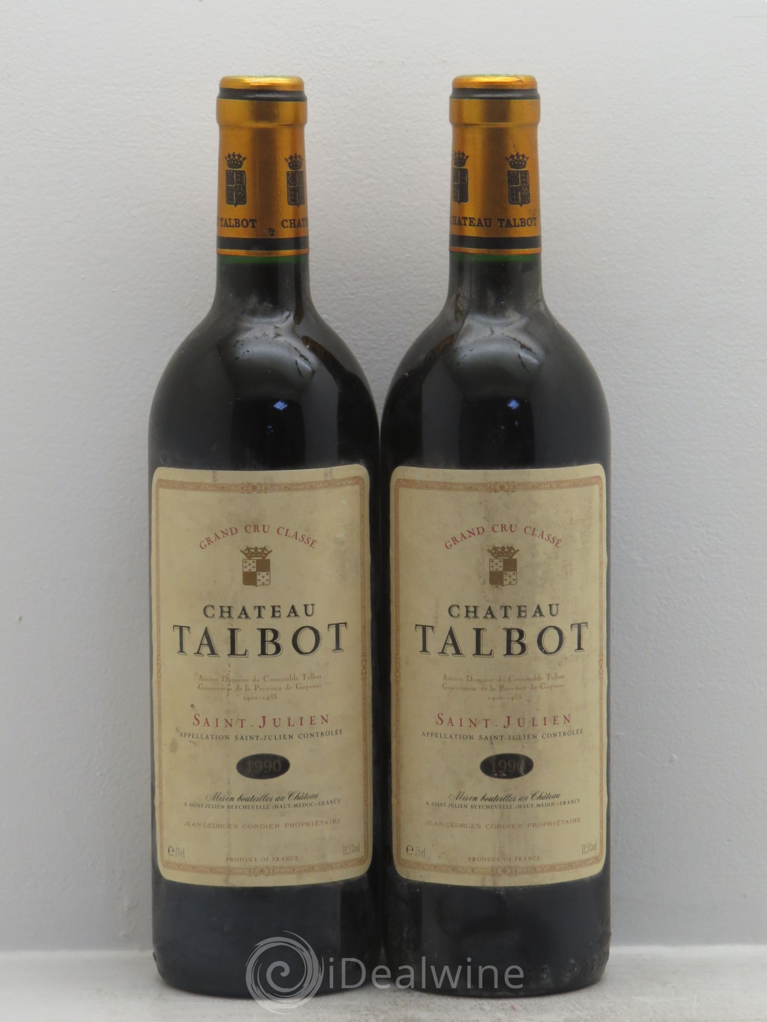Château Talbot 4ème Grand Cru Classé 1990 - Lot de 2 bouteilles - 0