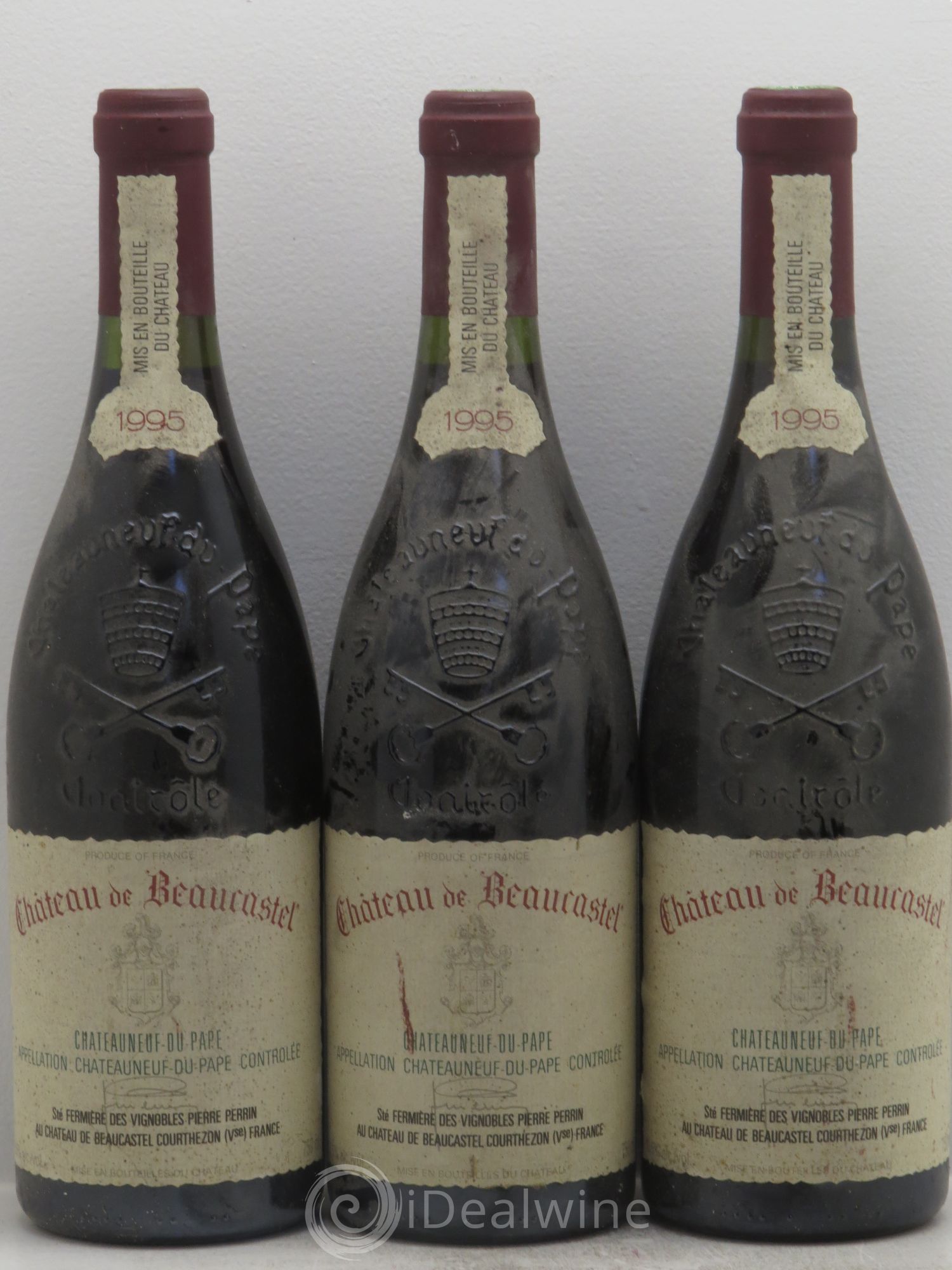 Châteauneuf-du-Pape Château de Beaucastel Famille Perrin 1995 - Lot de 3 bouteilles - 0