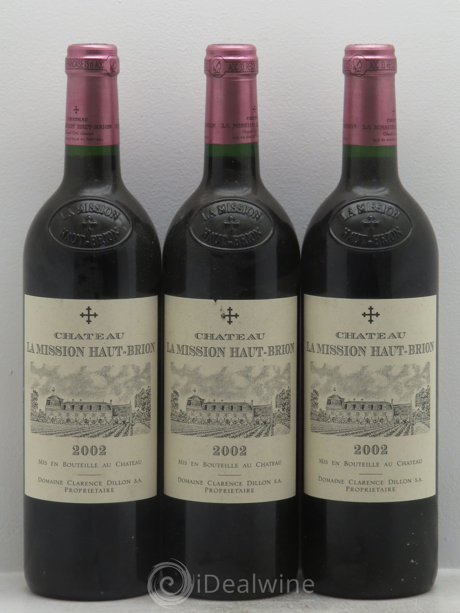 Château la Mission Haut-Brion Cru Classé de Graves 2002 - Lot de 3 bouteilles - 0