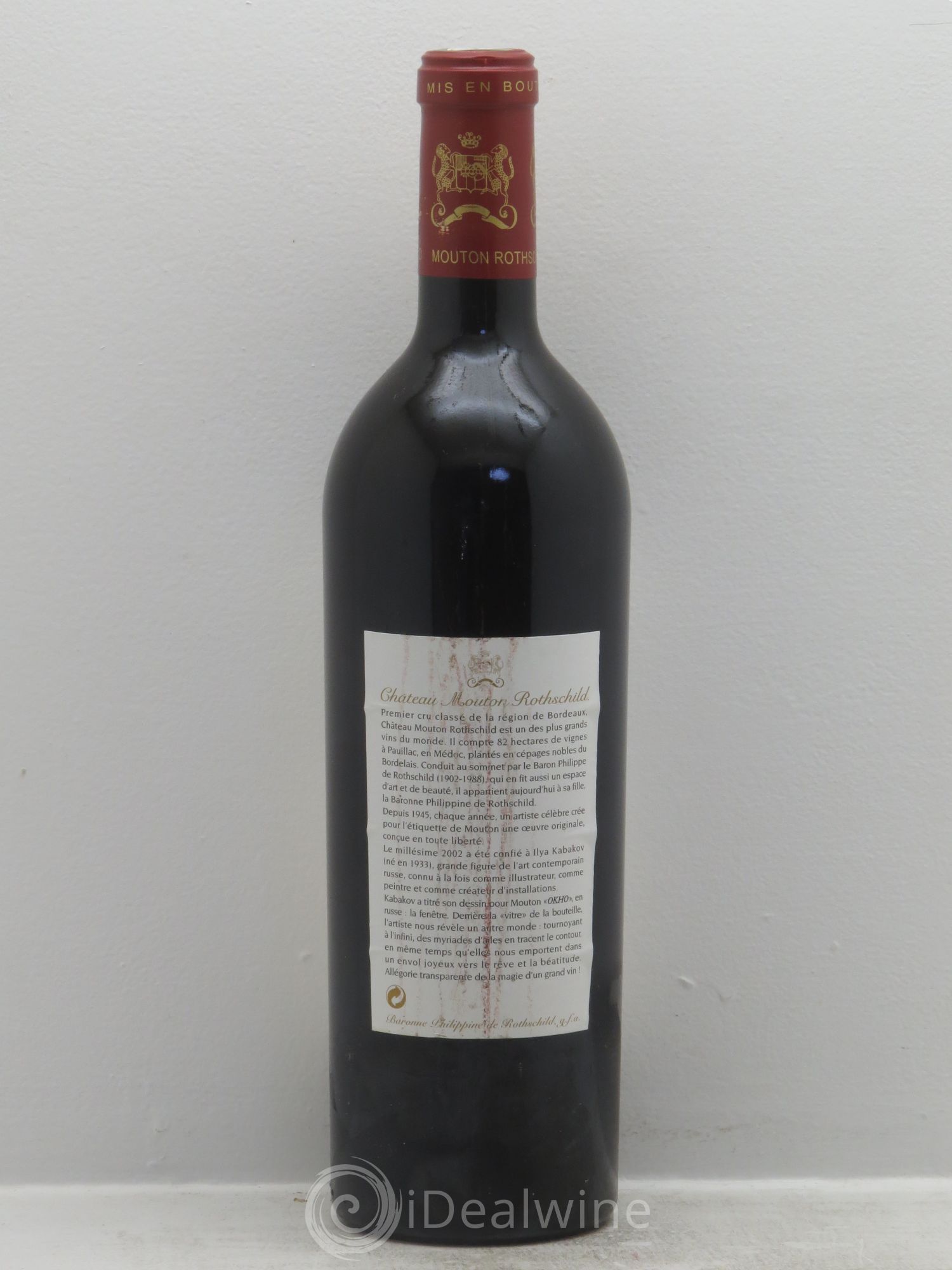 Château Mouton Rothschild 1er Grand Cru Classé 2002 - Lot de 1 bouteille - 1