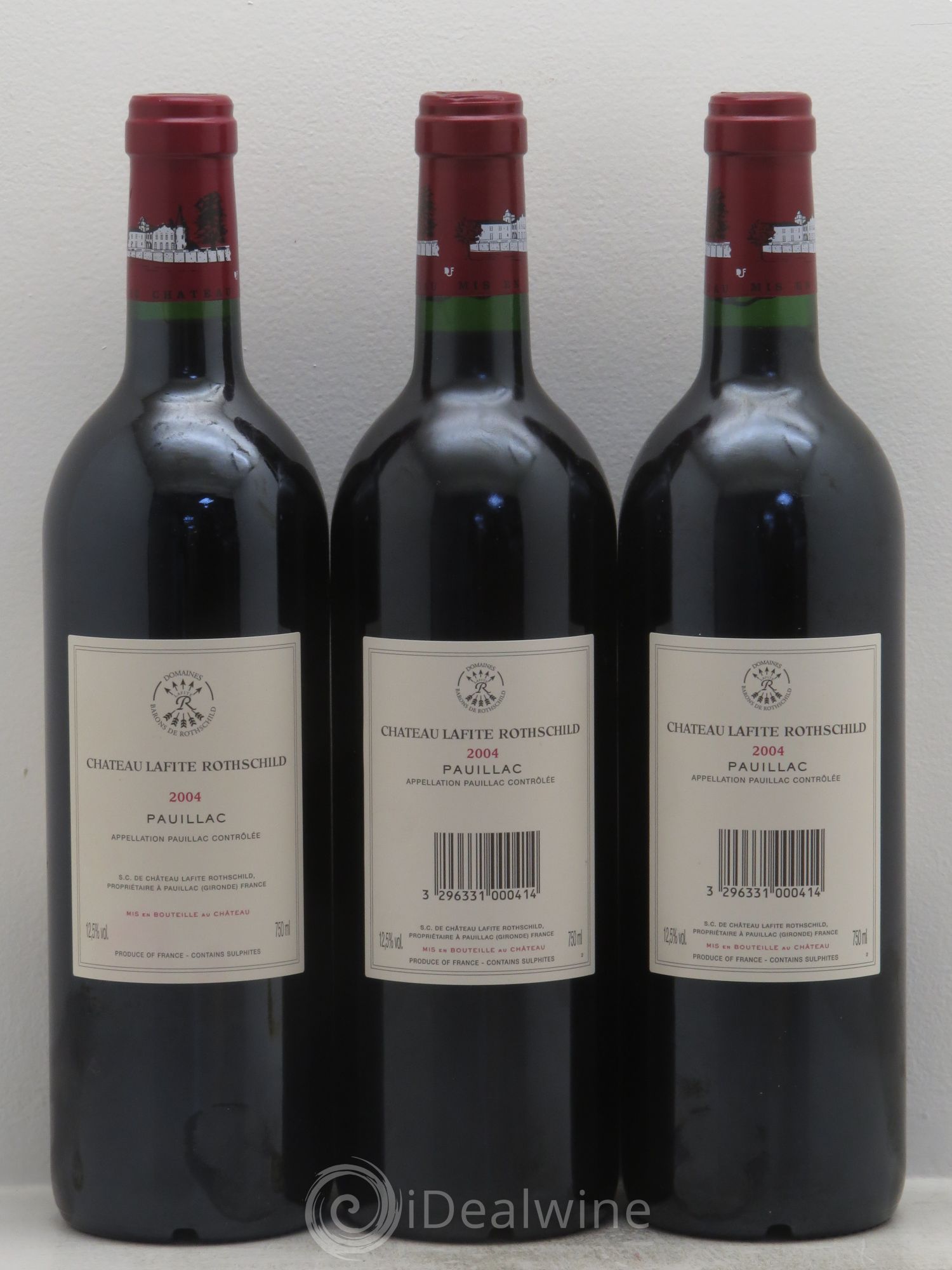 Château Lafite Rothschild 1er Grand Cru Classé 2004 - Lot de 3 bouteilles - 1