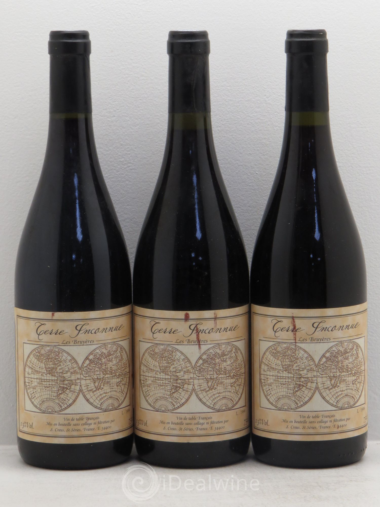 Vin de table Les Bruyères Terre inconnue 1999 - Posten von 3 Flaschen - 0