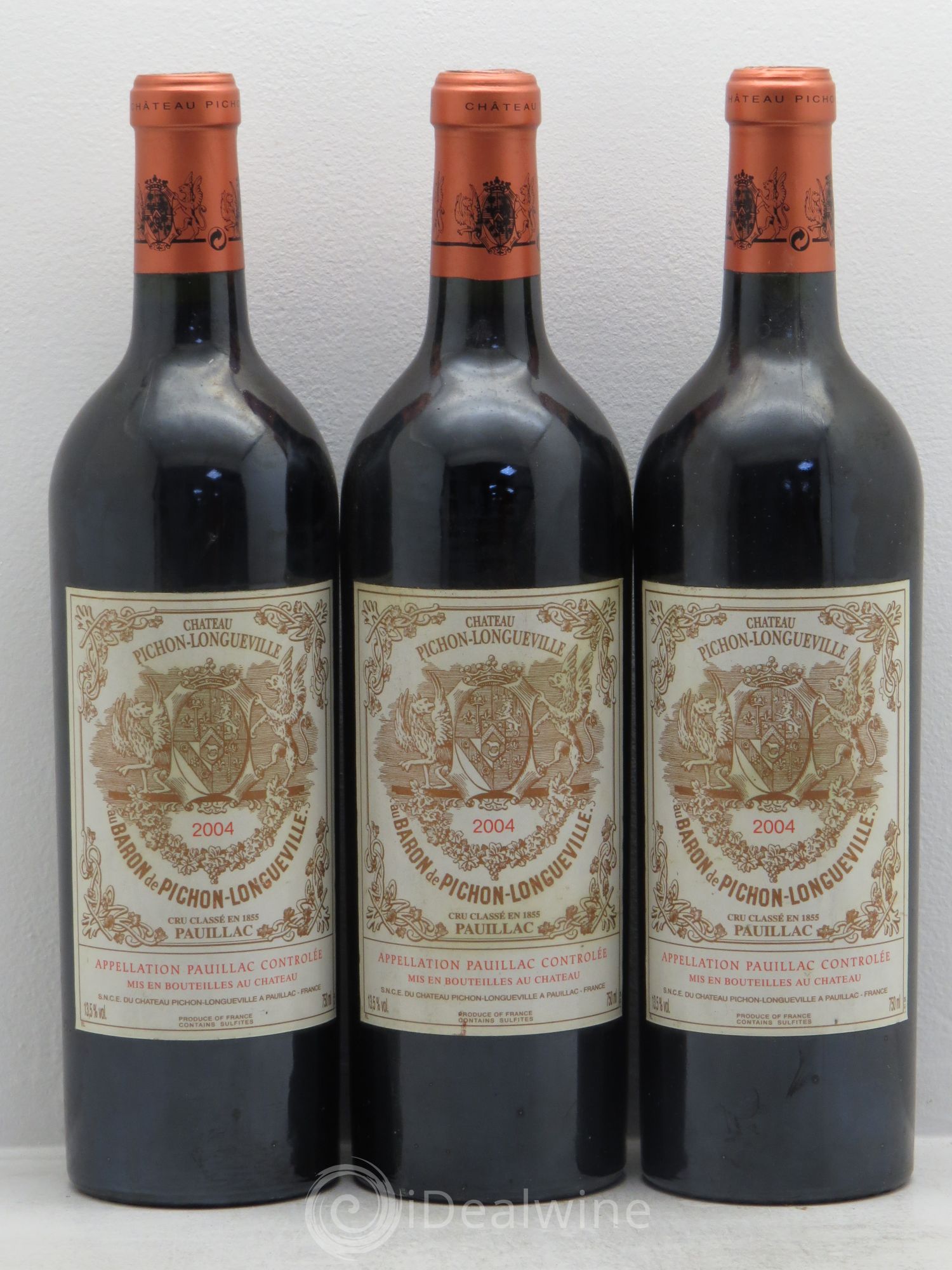 Pichon Longueville Baron 2ème Grand Cru Classé 2004 - Lot de 3 bouteilles - 0