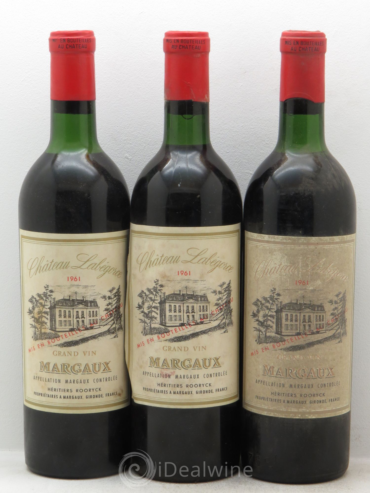 Château Labegorce Cru Bourgeois 1961 - Lot de 3 bouteilles - 0