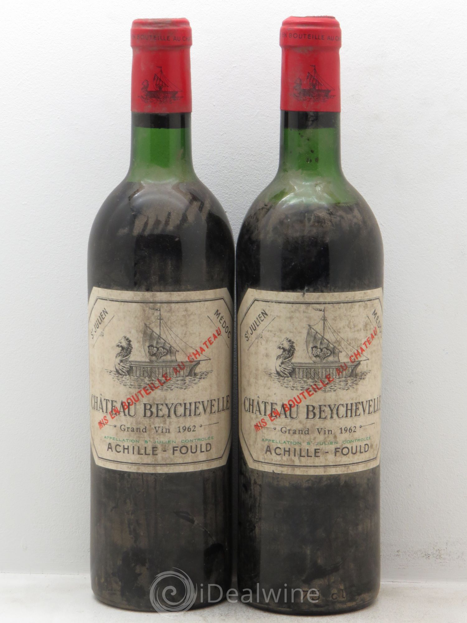 Château Beychevelle 4ème Grand Cru Classé 1962 - Lot de 2 bouteilles - 0