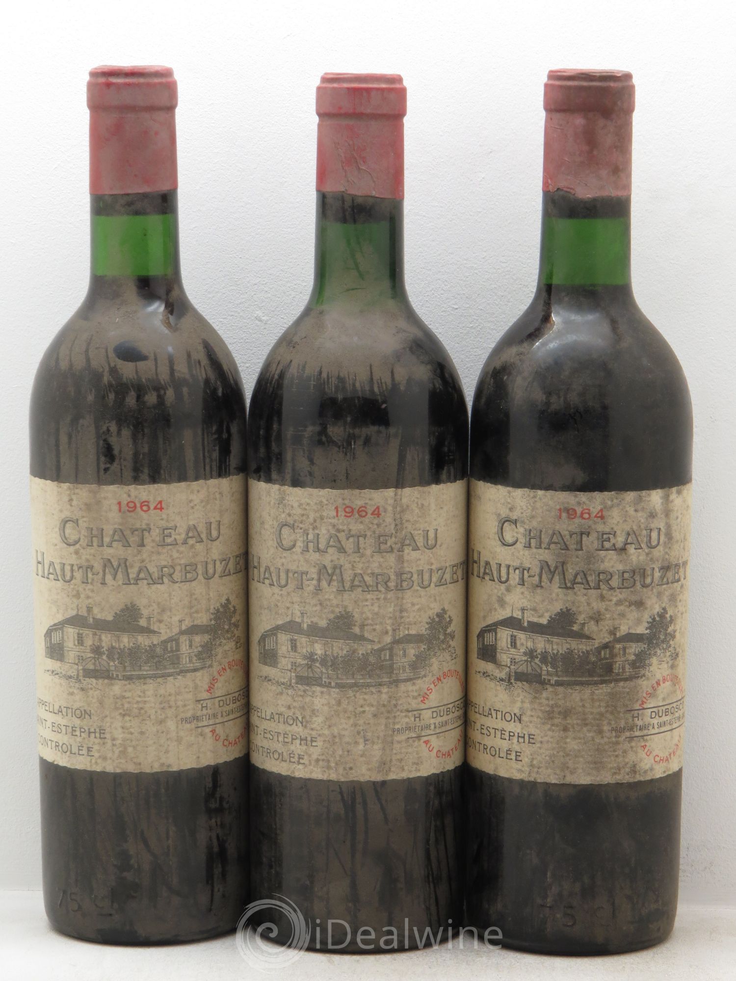 Château Haut Marbuzet 1964 - Lot de 3 bouteilles - 0