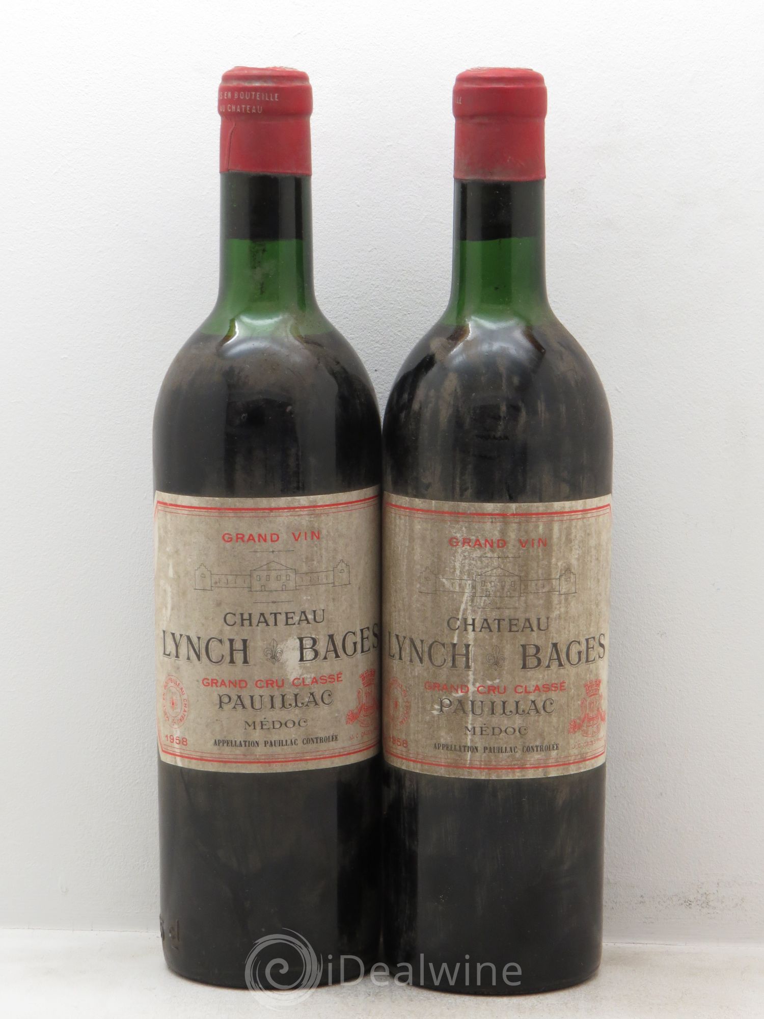 Château Lynch Bages 5ème Grand Cru Classé 1958 - Lot de 2 bouteilles - 0