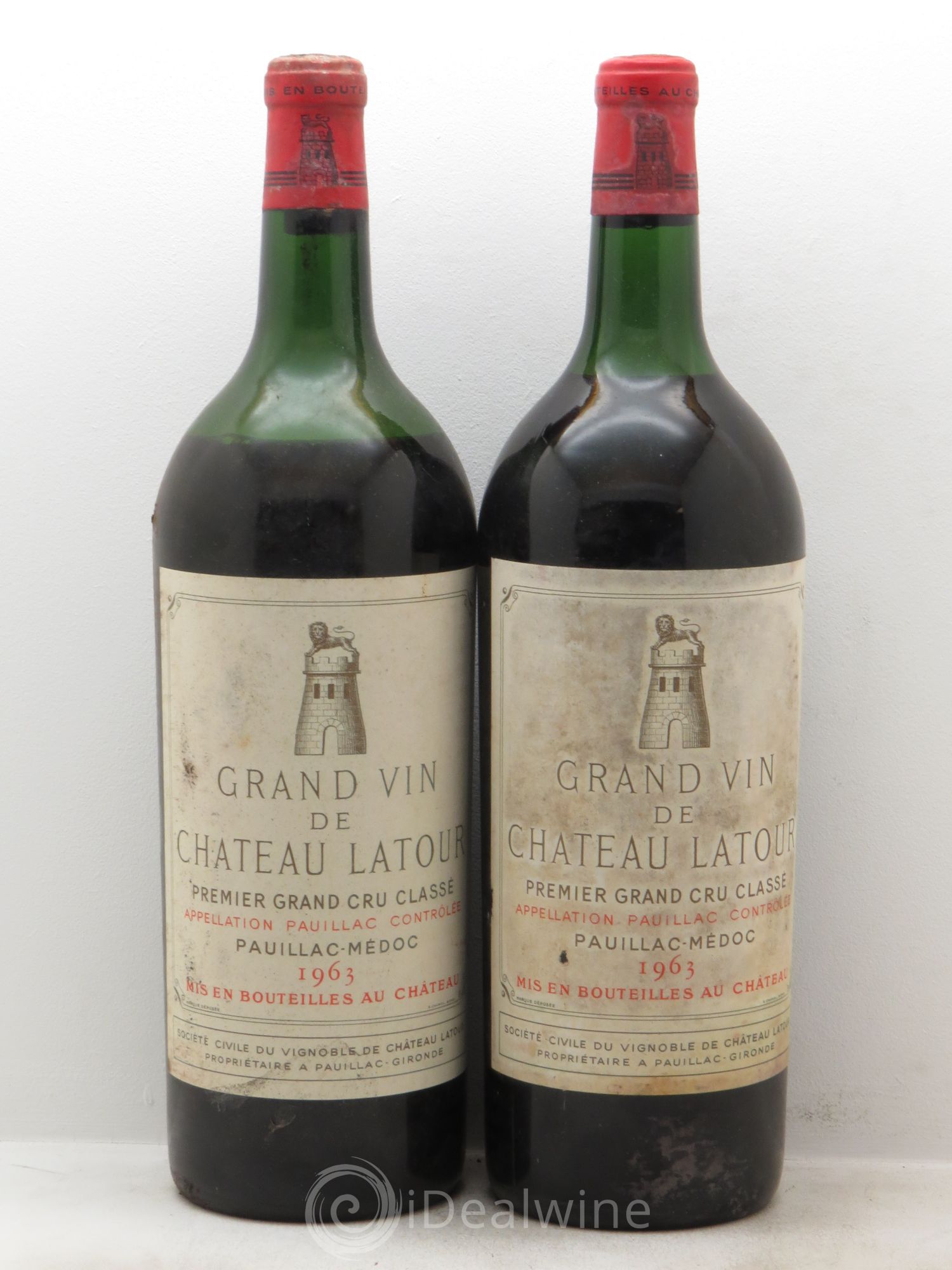 Château Latour 1er Grand Cru Classé 1963 - Lot de 2 magnums - 0