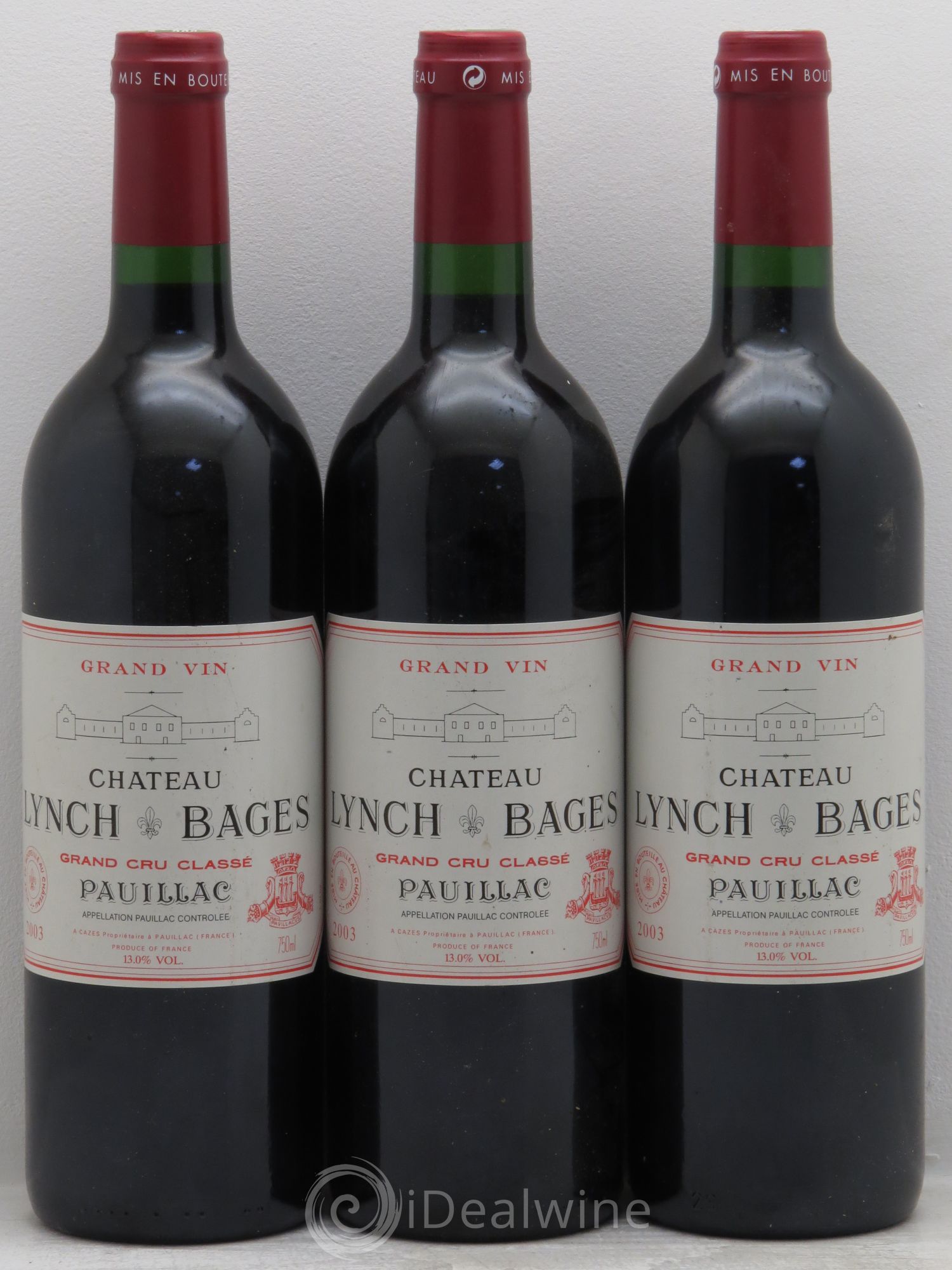 Château Lynch Bages 5ème Grand Cru Classé 2003 - Lot de 3 bouteilles - 0