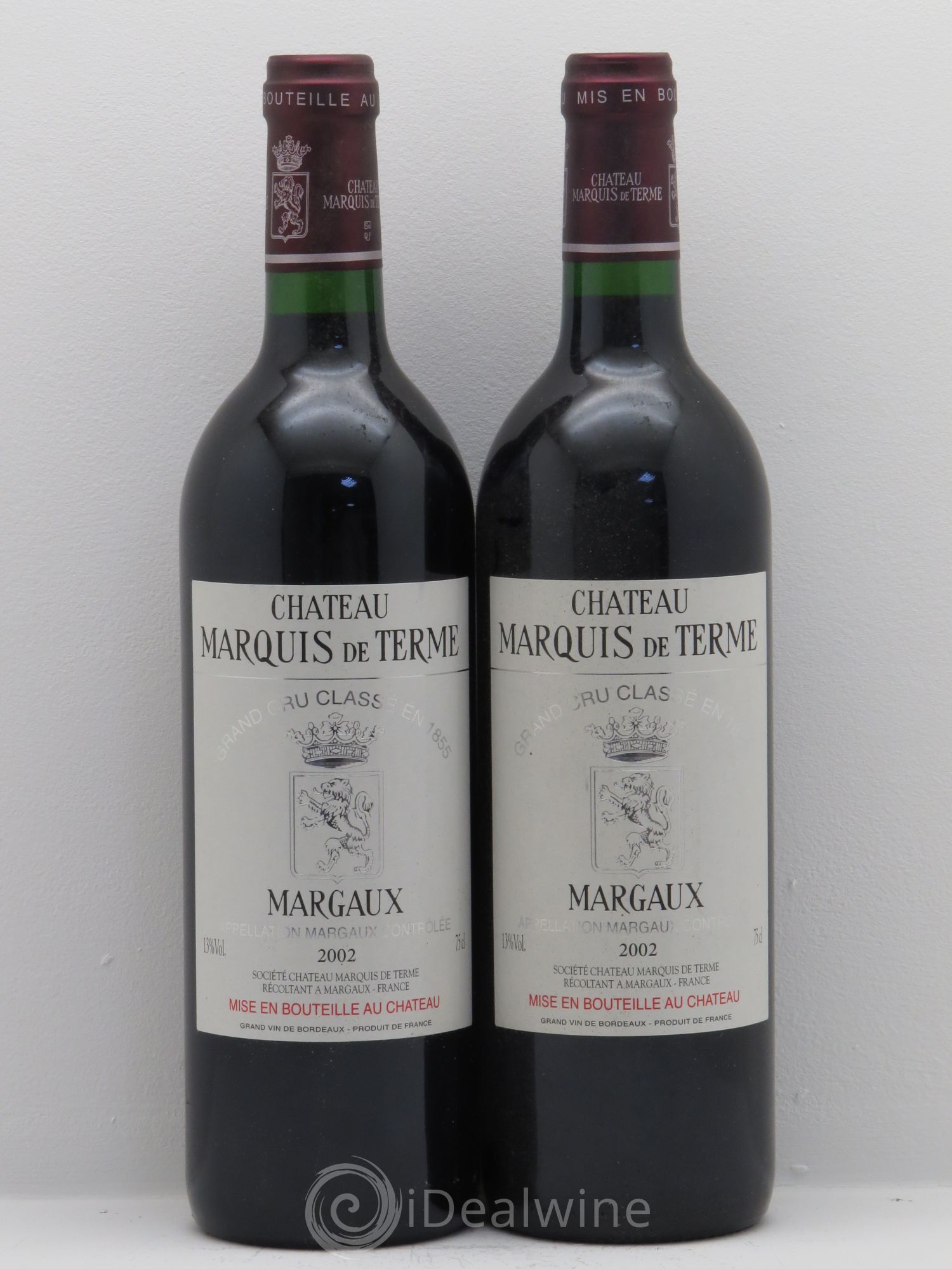 Château Marquis de Terme 4ème Grand Cru Classé 2002 - Lot de 2 bouteilles - 0