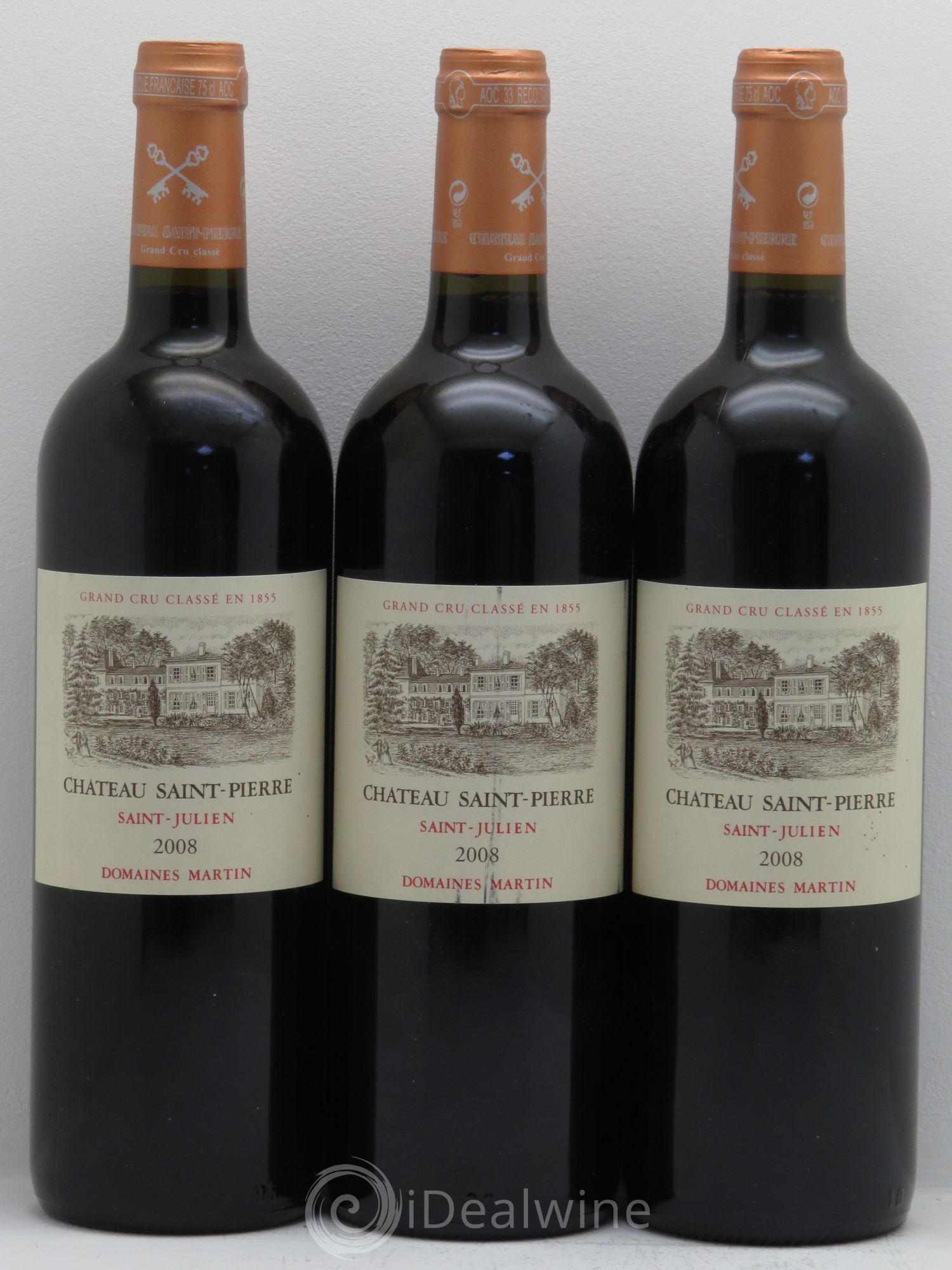 Château Saint-Pierre 4ème Grand Cru Classé 2008 - Lot de 3 bouteilles - 0