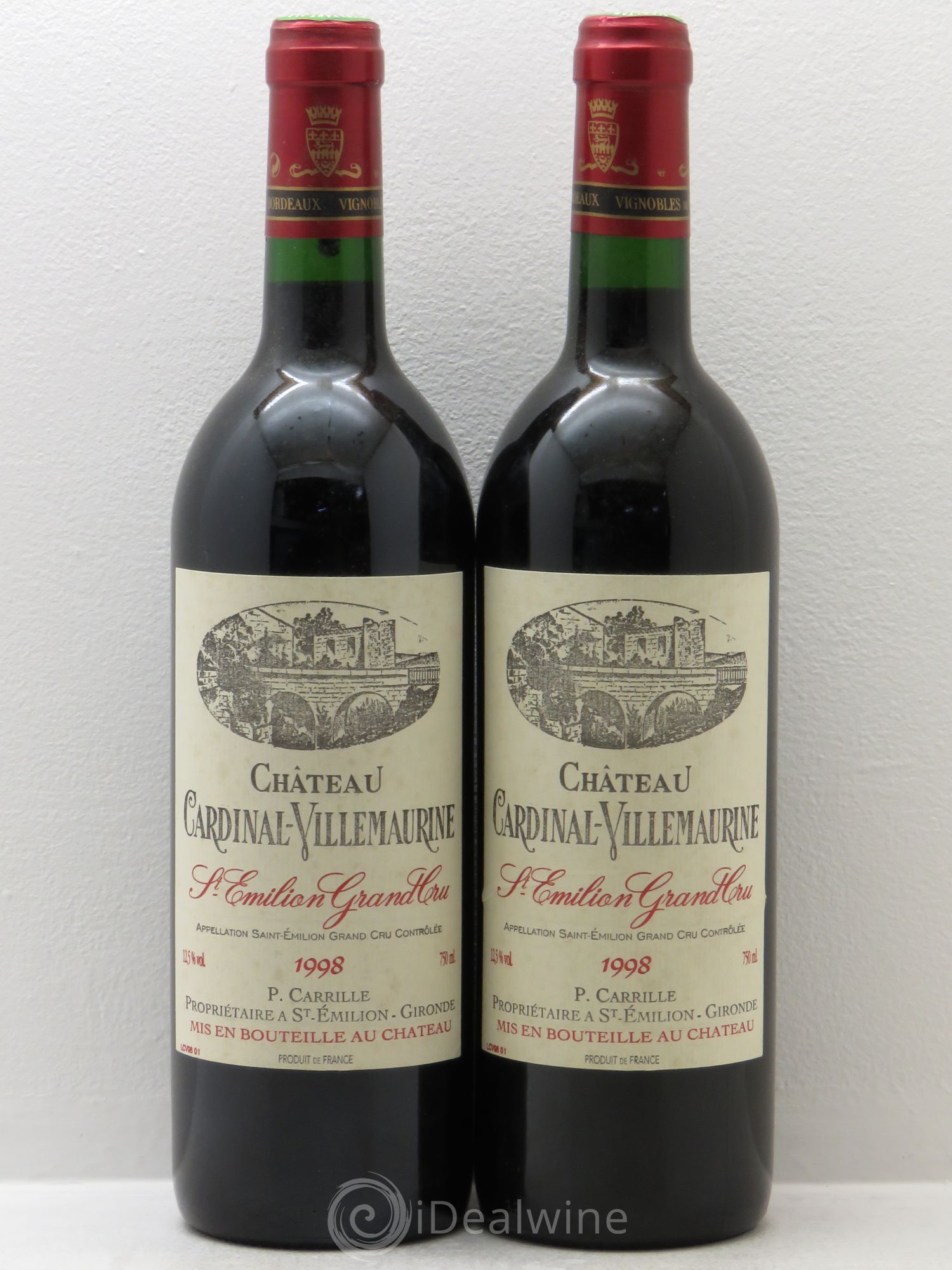 Saint-Émilion château Cardinal-Villemaurine (sans prix de réserve) 1998 - Posten von 2 Flaschen - 0