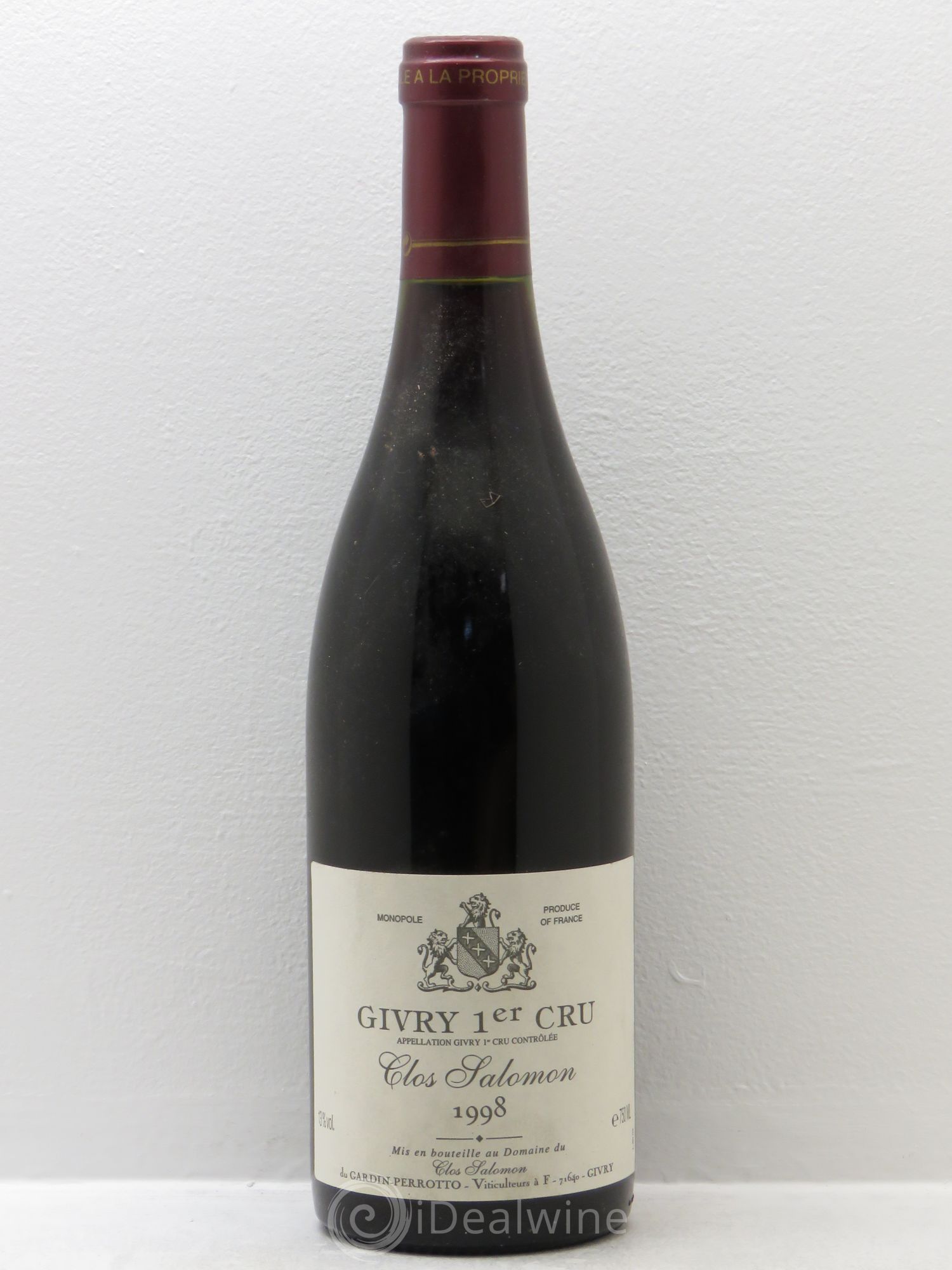 Givry 1er Cru Gardin Perrotto 1998 - Lot de 1 bouteille - 0