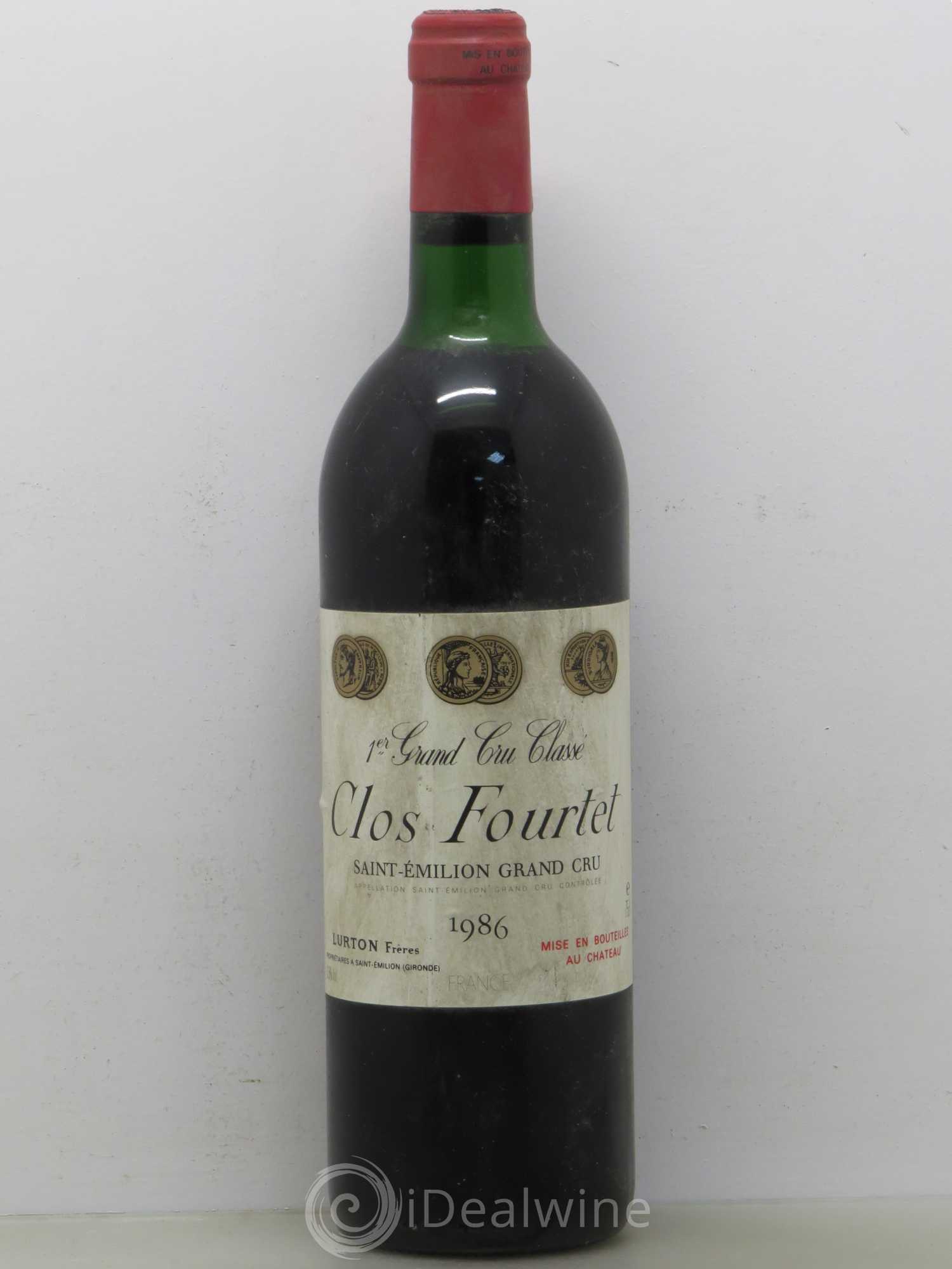 Clos Fourtet 1er Grand Cru Classé B 1986 - Lot de 1 bouteille - 0