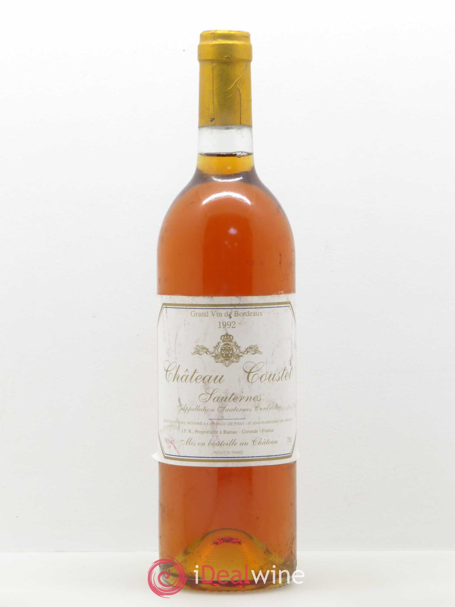 Barsac Chateau Coustet (sans prix de réserve) 1992 - Lot de 1 bouteille - 0