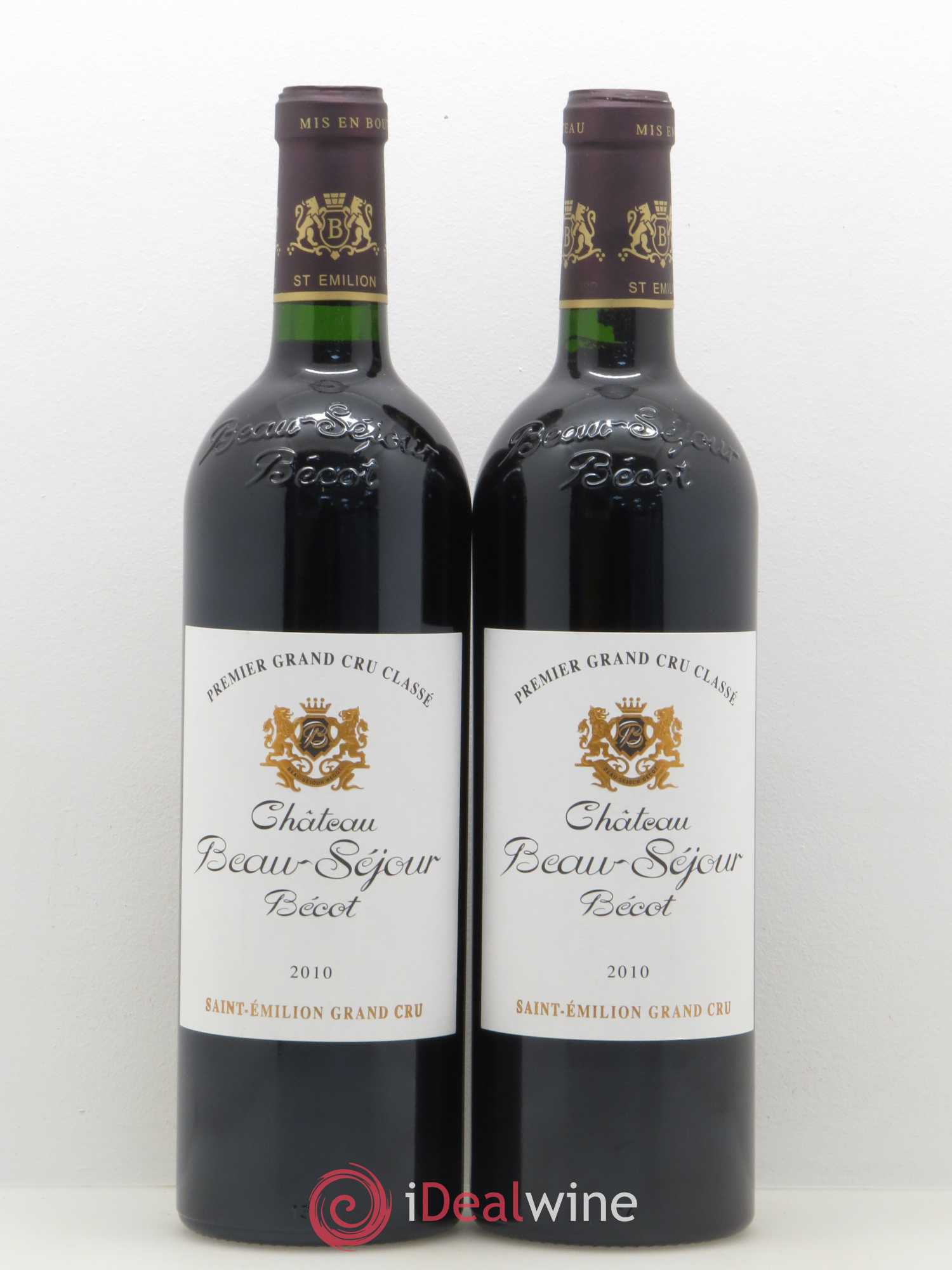 Château Beau-Séjour Bécot 1er Grand Cru Classé B 2010 - Lot de 2 bouteilles - 0