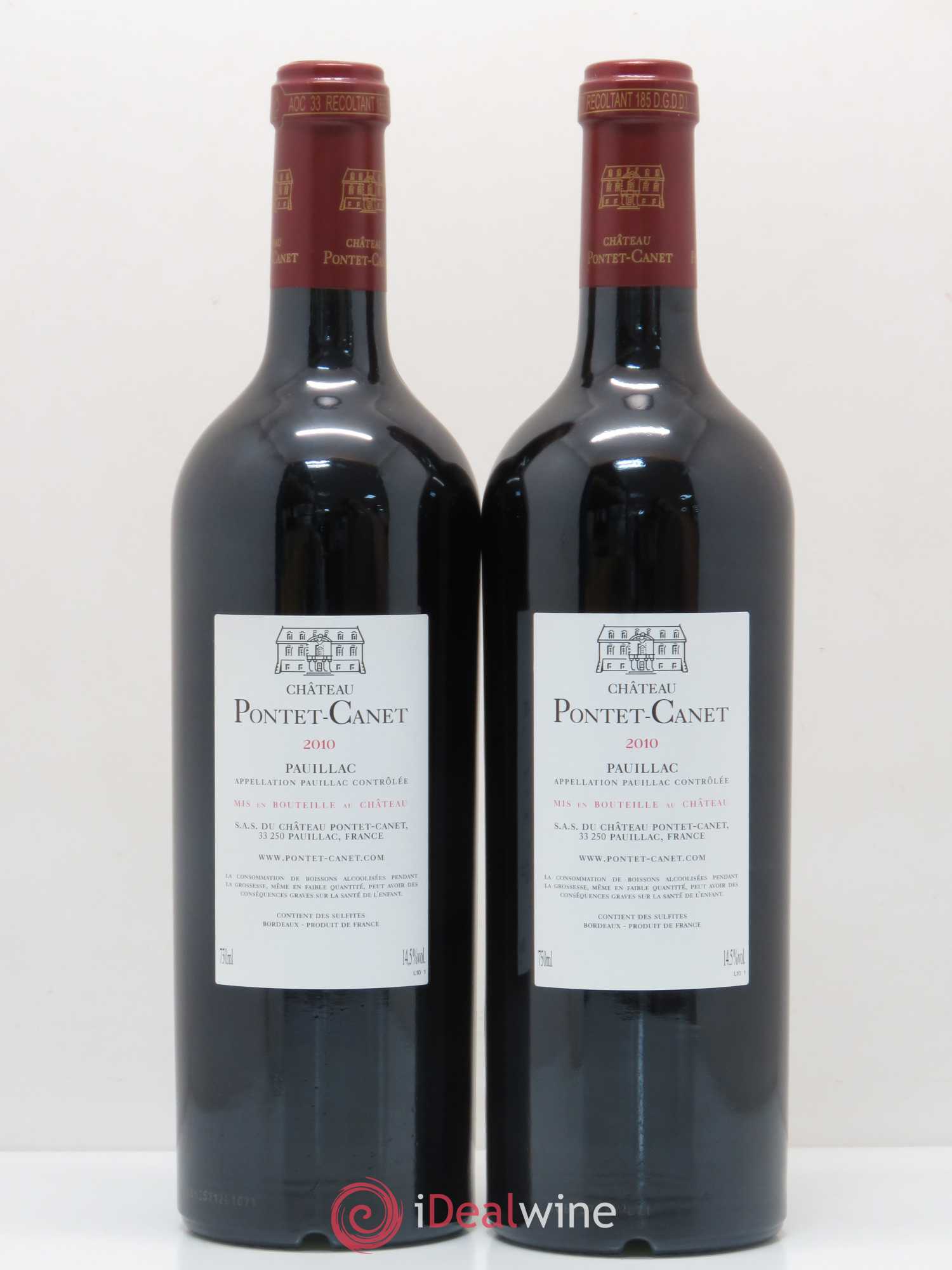 Château Pontet Canet 5ème Grand Cru Classé 2010 - Lot de 2 bouteilles - 1
