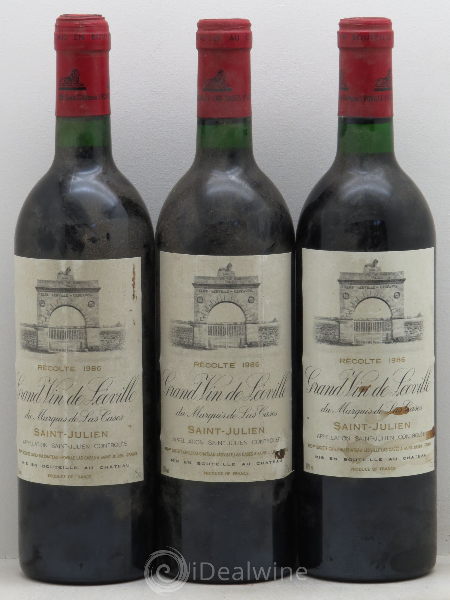 Château Léoville Las Cases 2ème Grand Cru Classé 1986 - Lot de 3 bouteilles - 0