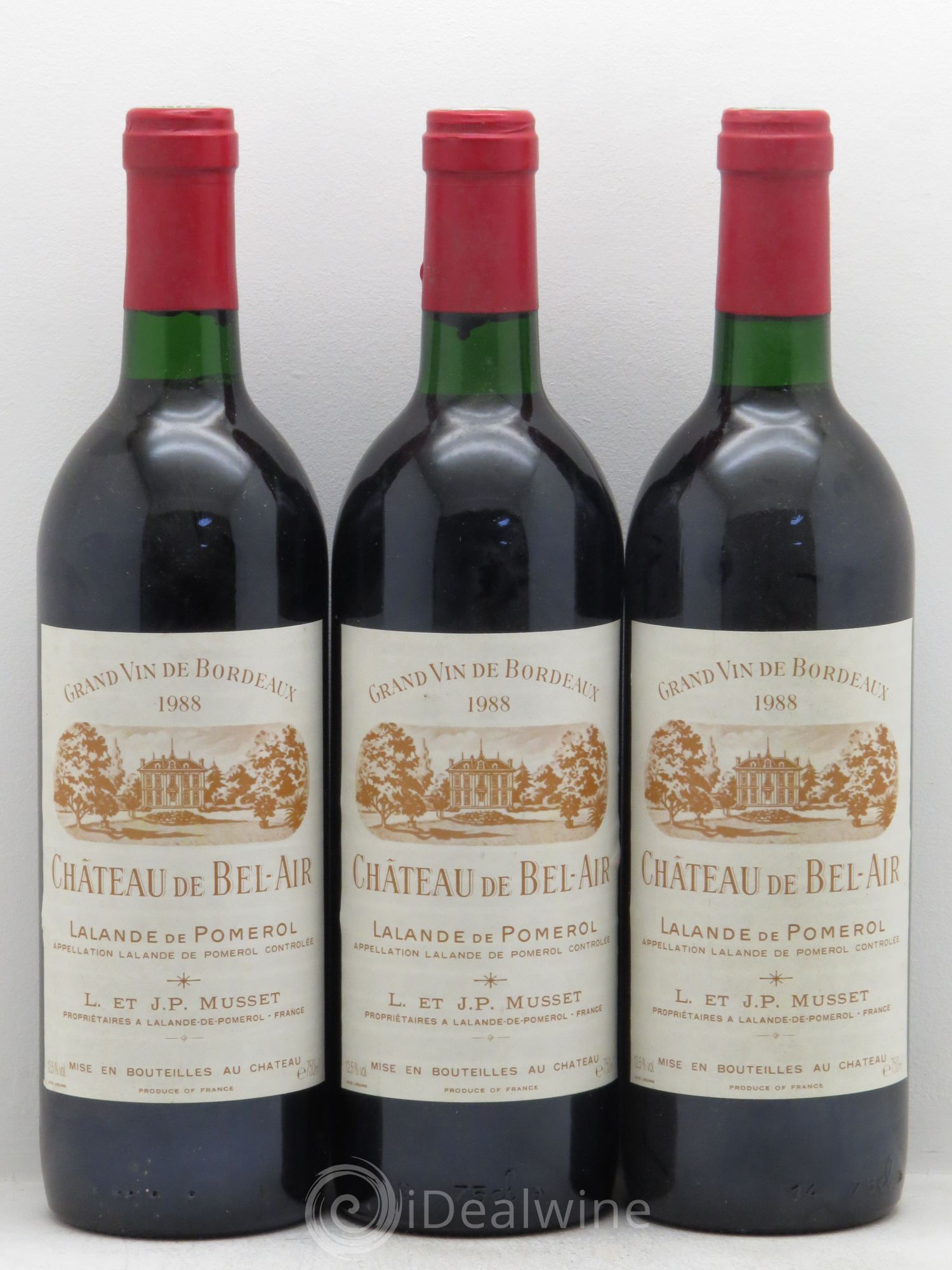 Château de Bel-Air Lalande de Pomerol (sans prix de réserve) 1988 - Lotto di 3 bottiglie - 0