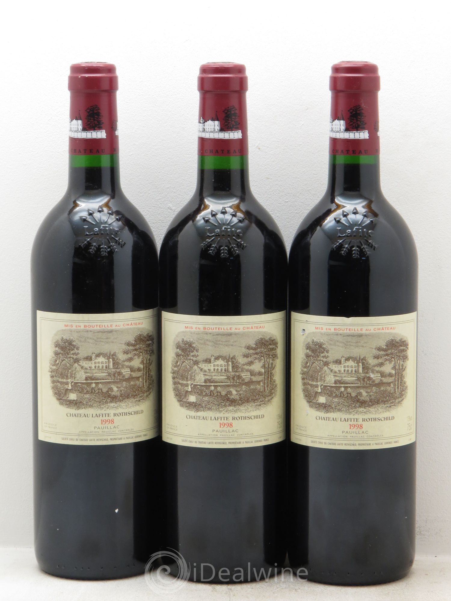 Château Lafite Rothschild 1er Grand Cru Classé 1998 - Lot de 3 bouteilles - 0