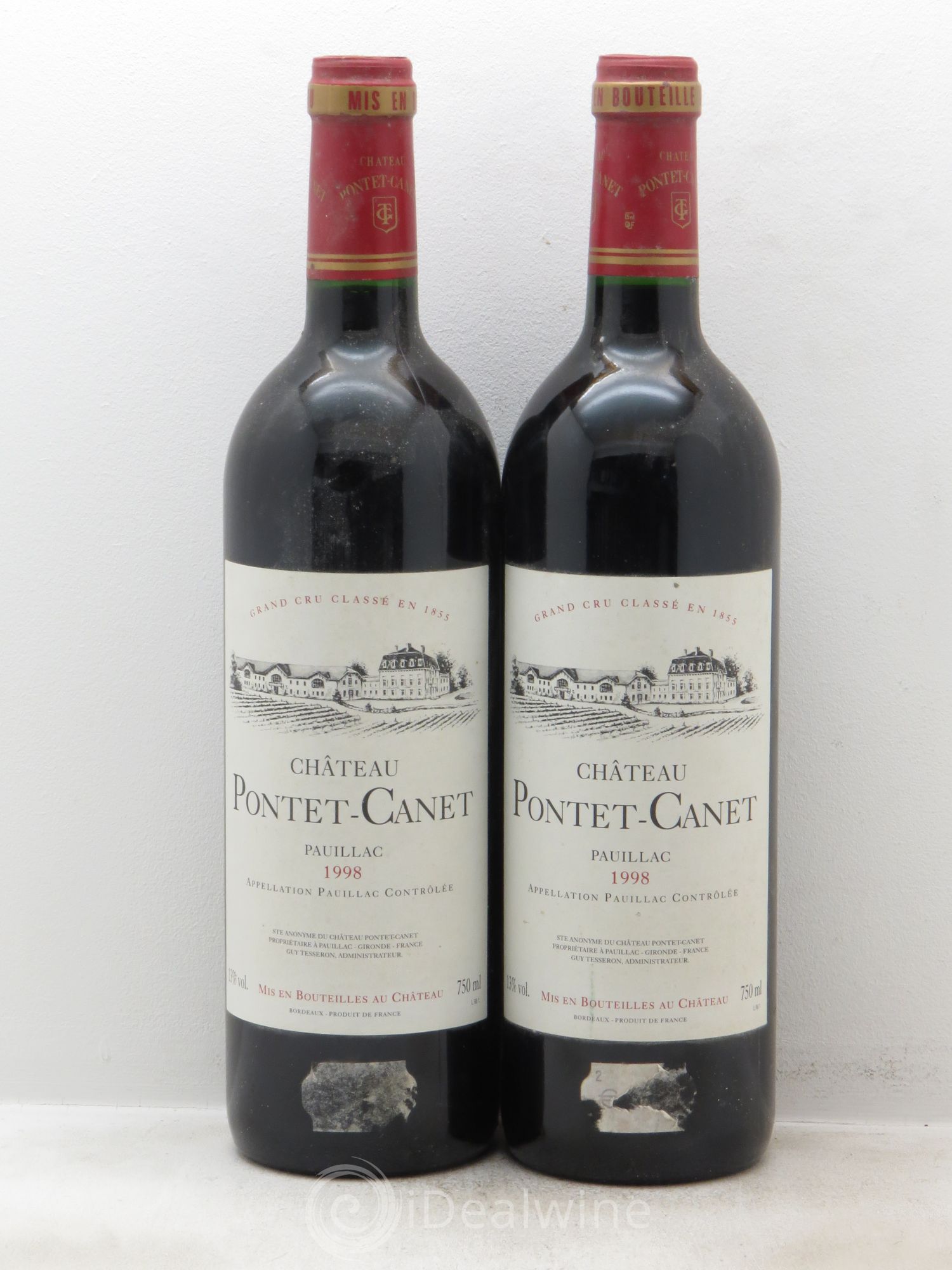 Château Pontet Canet 5ème Grand Cru Classé 1998 - Lot de 2 bouteilles - 0