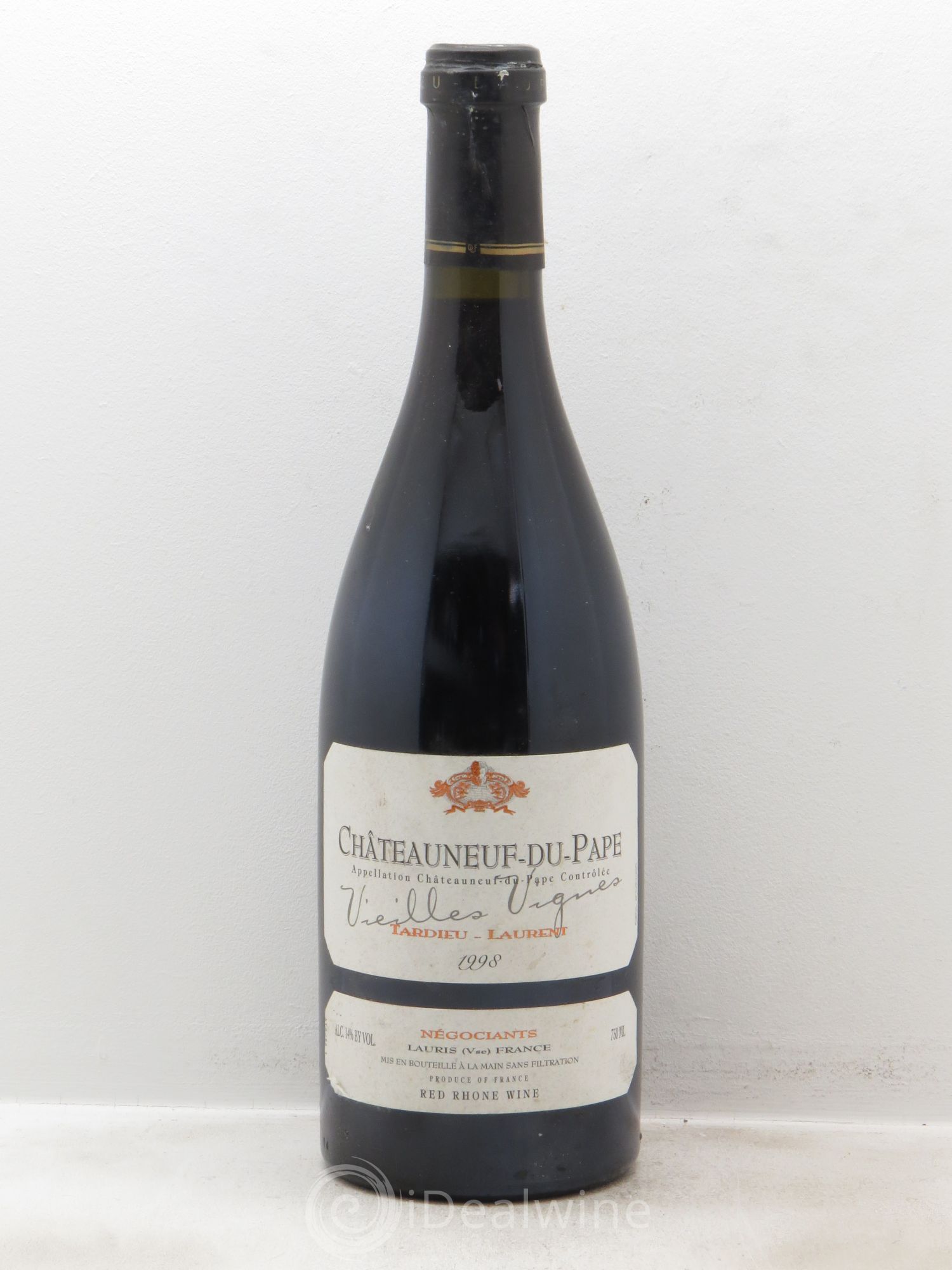 Châteauneuf-du-Pape Tardieu-Laurent Vieilles vignes Famille Tardieu 1998 - Lot de 1 bouteille - 0