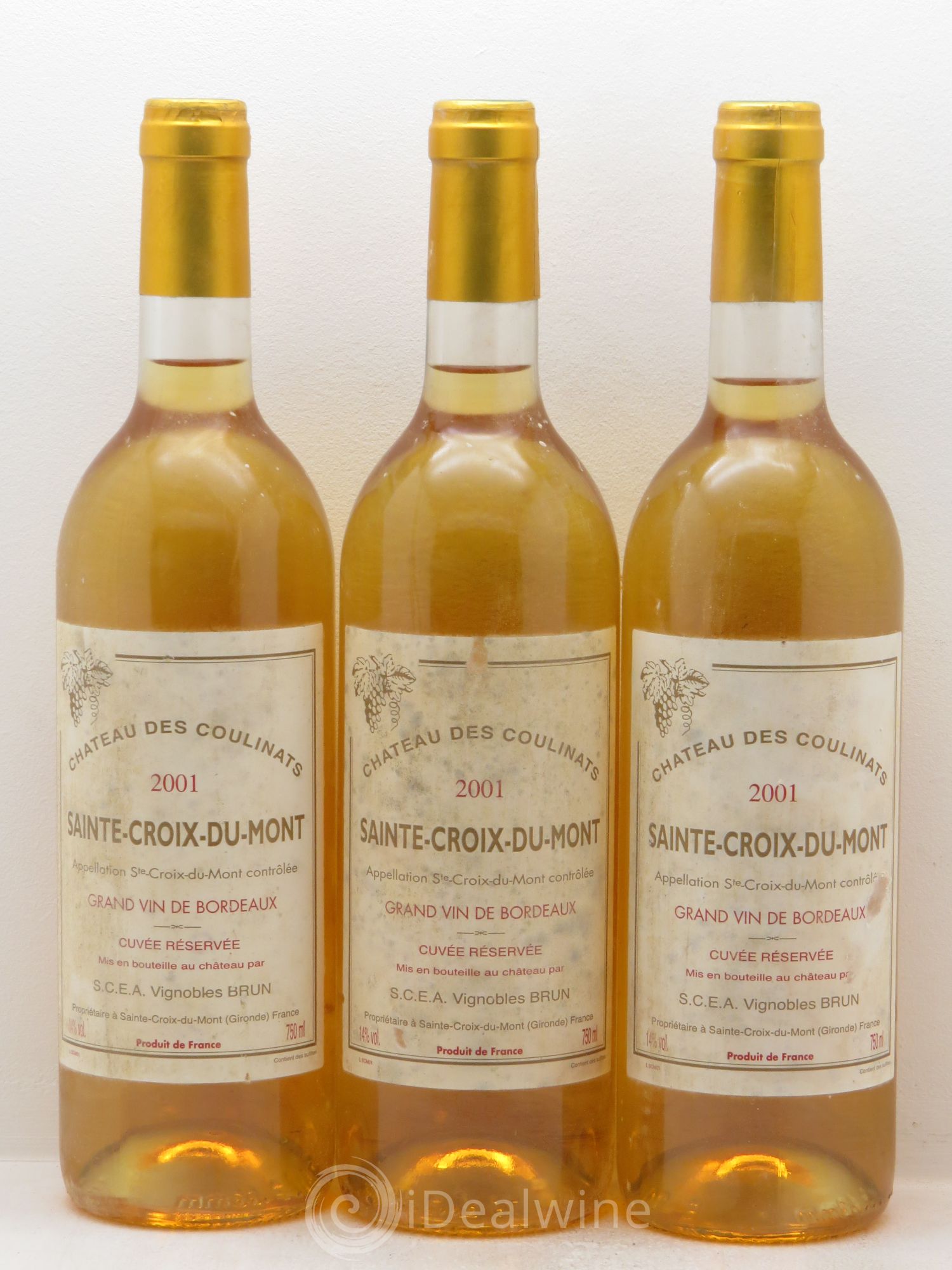Sainte-Croix-du-Mont Château des Coulinats Cuvée Réservée (sans prix de réserve) 2001 - Lotto di 3 bottiglie - 0