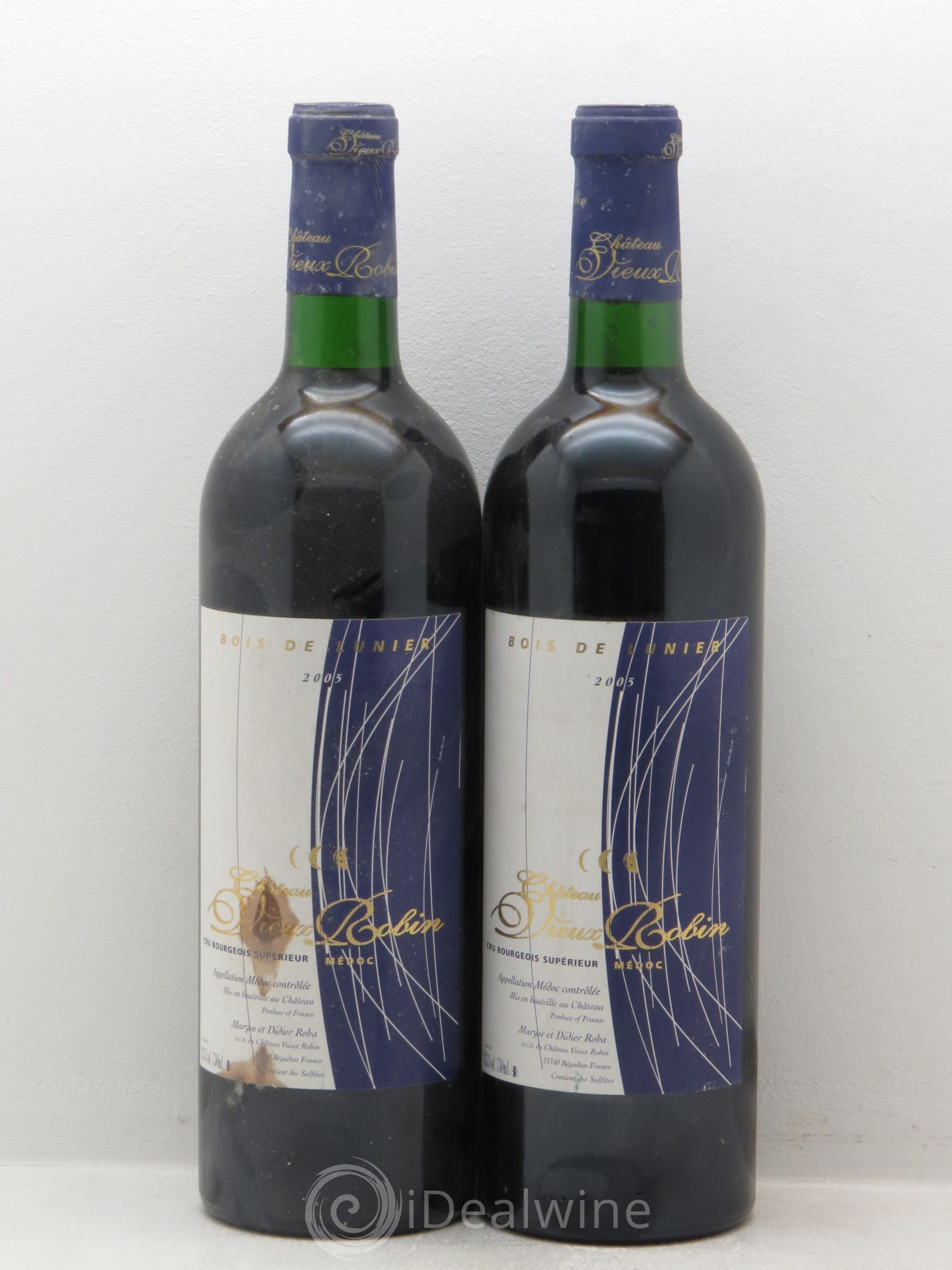 Château Vieux Robin Cru Bourgeois Bois de Lunier (sans prix de réserve) 2005 - Posten von 2 Flaschen - 0