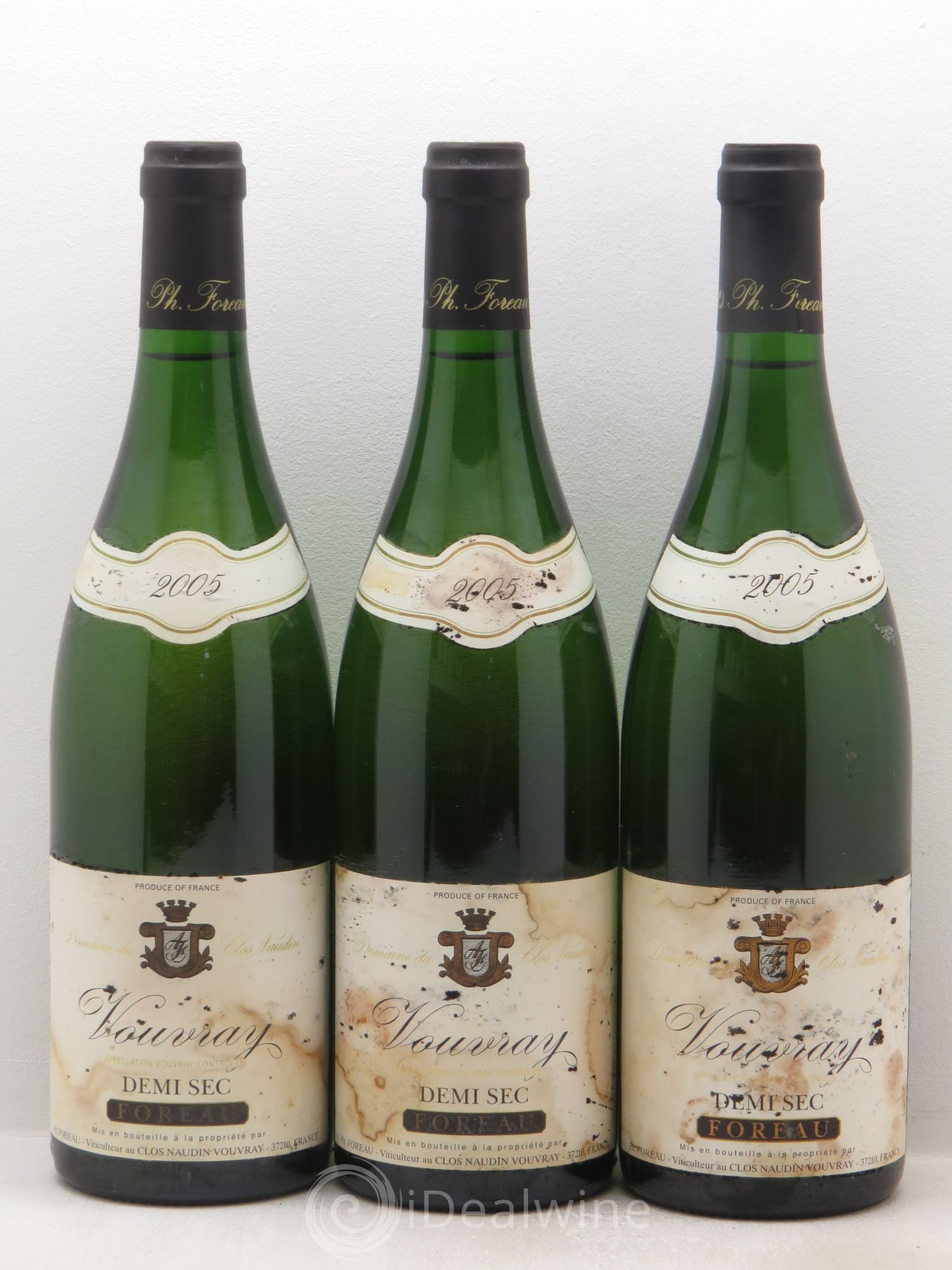 Vouvray Clos Naudin - Philippe Foreau 2005 - Lotto di 3 bottiglie - 0