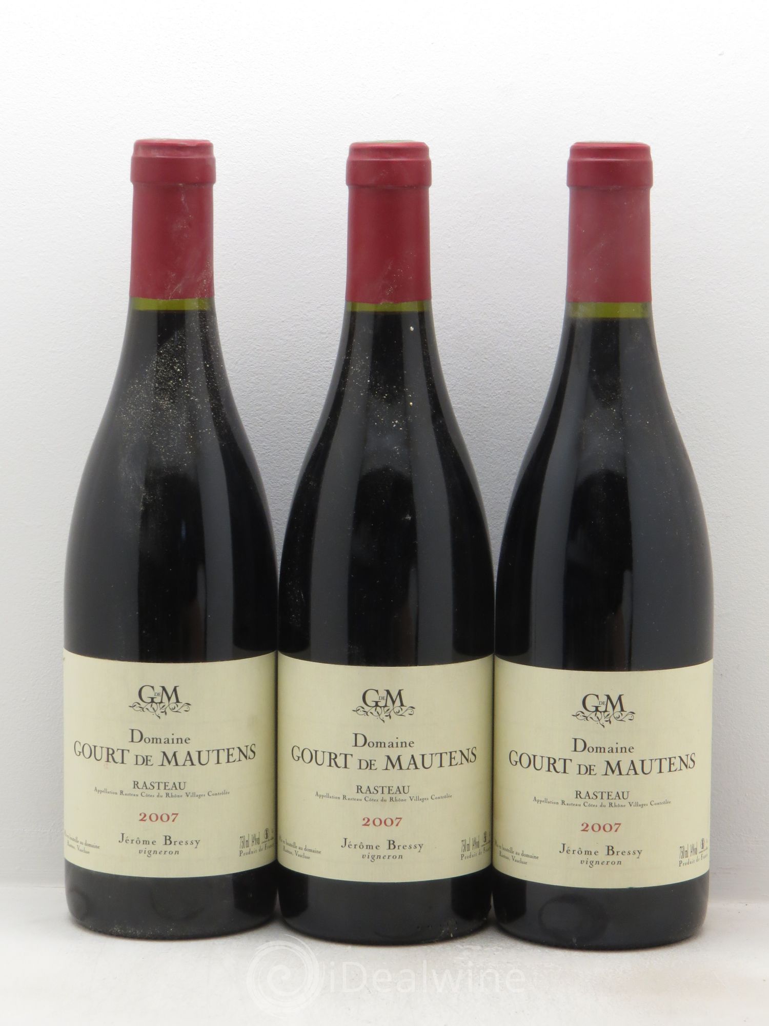 Rasteau Domaine Gourt de Mautens - Jérôme Bressy 2007 - Lot de 3 bouteilles - 0