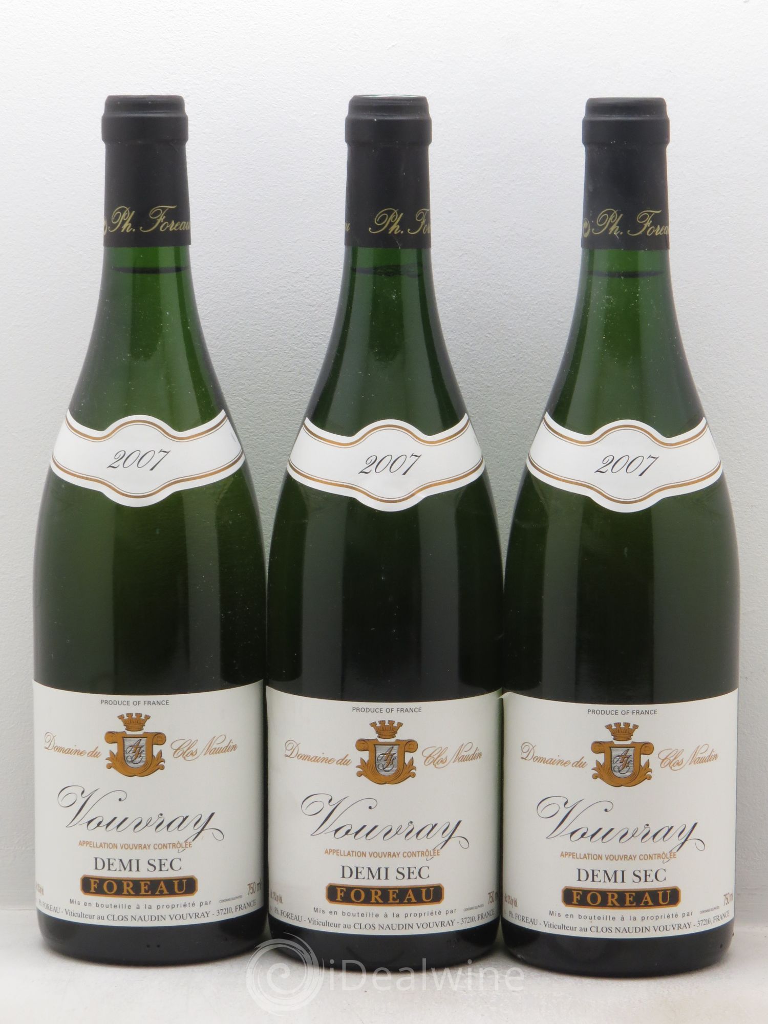 Vouvray Sec Clos Naudin - Philippe Foreau demi-sec 2007 - Lot de 3 bouteilles - 0
