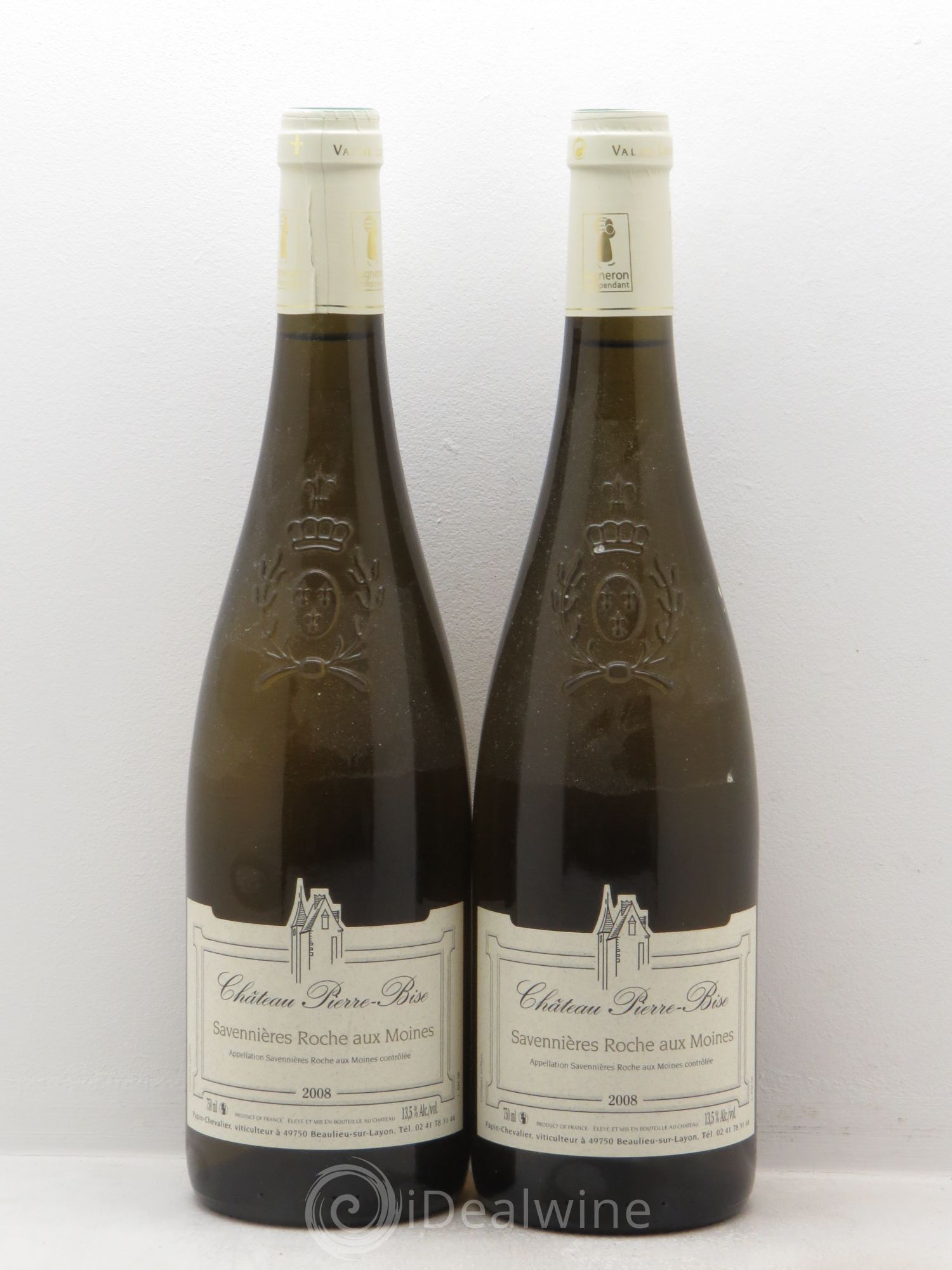 Savennières Roche aux Moines Château Pierre Bise Papin 2008 - Posten von 2 Flaschen - 0