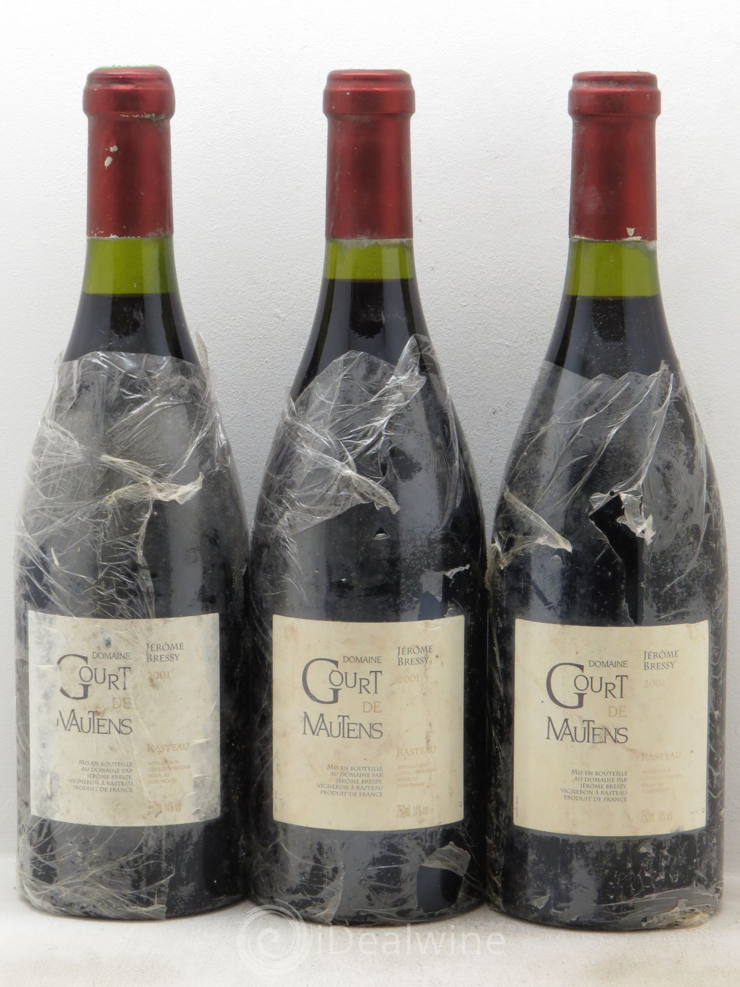 Rasteau Domaine Gourt de Mautens - Jérôme Bressy (sans prix de réserve-no reserve) 2001 - Posten von 3 Flaschen - 0