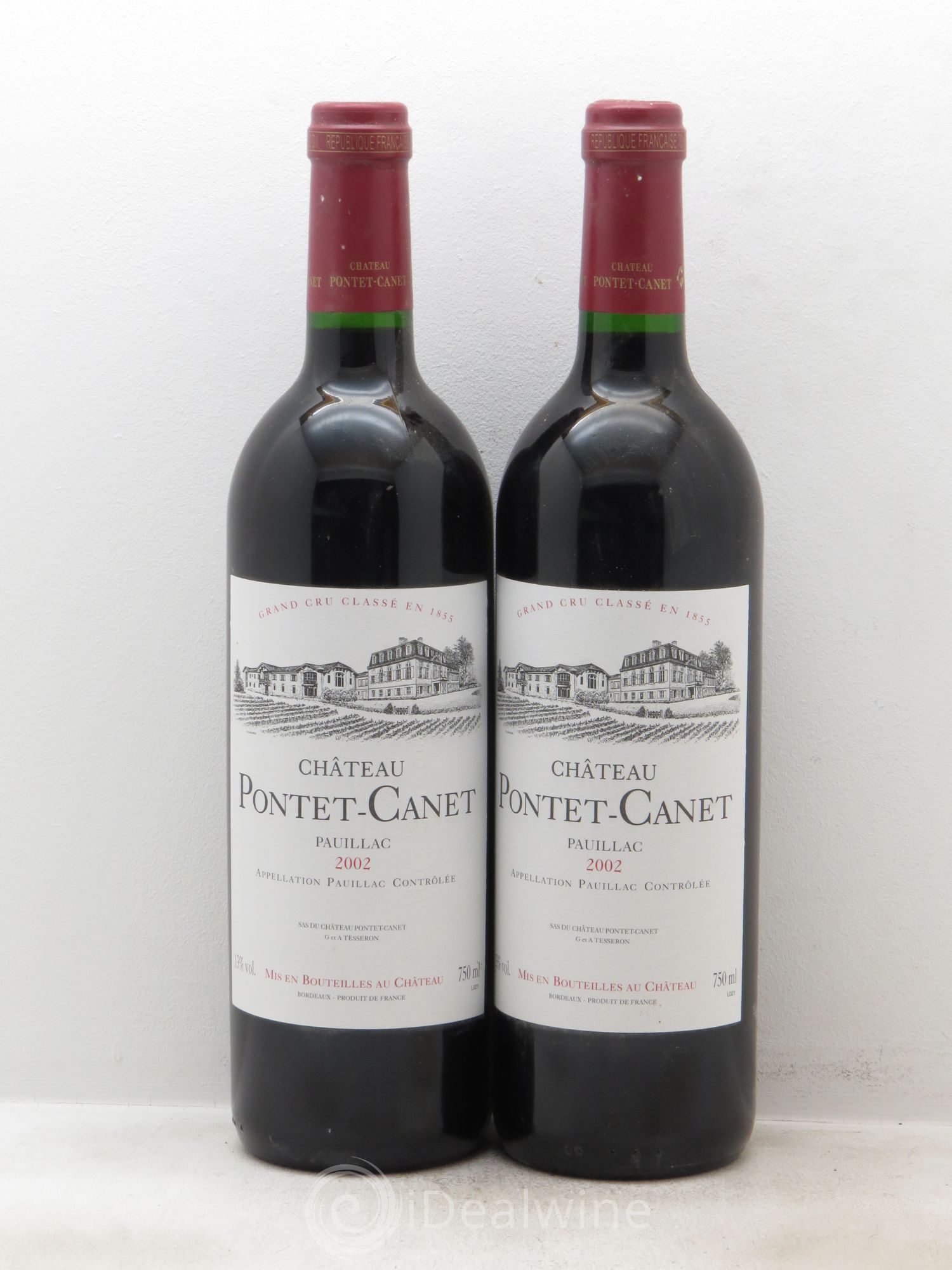 Château Pontet Canet 5ème Grand Cru Classé 2002 - Lot de 2 bouteilles - 0