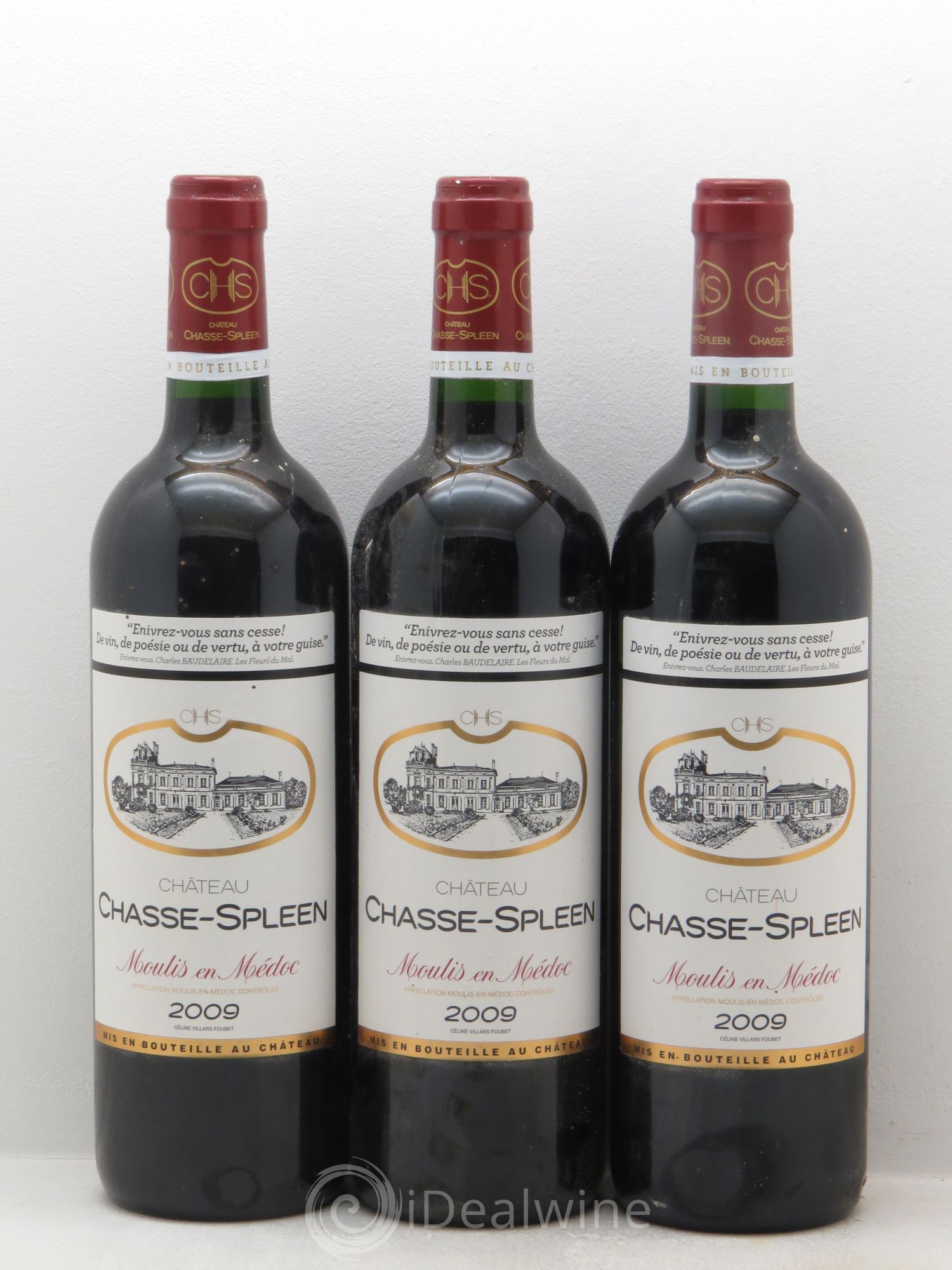Château Chasse Spleen 2009 - Lot de 3 bouteilles - 0