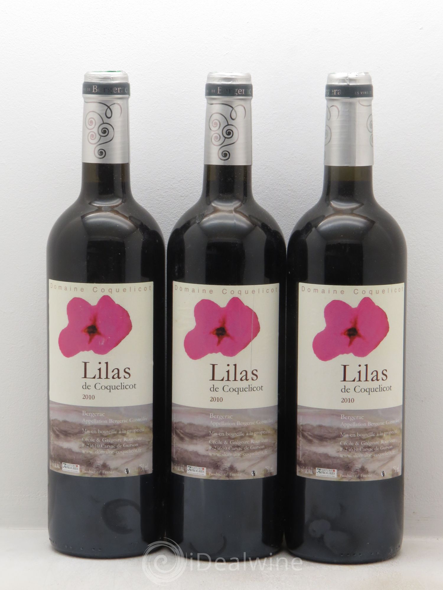 Bergerac Lilas de Coquelicot (sans prix de réserve) 2010 - Posten von 3 Flaschen - 0