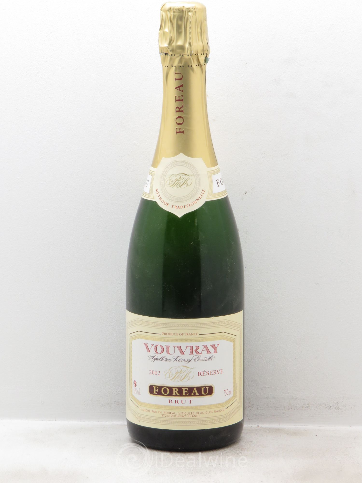 Vouvray Brut Méthode Traditionnelle Clos Naudin - Philippe Foreau 2002 - Lot de 1 bouteille - 0