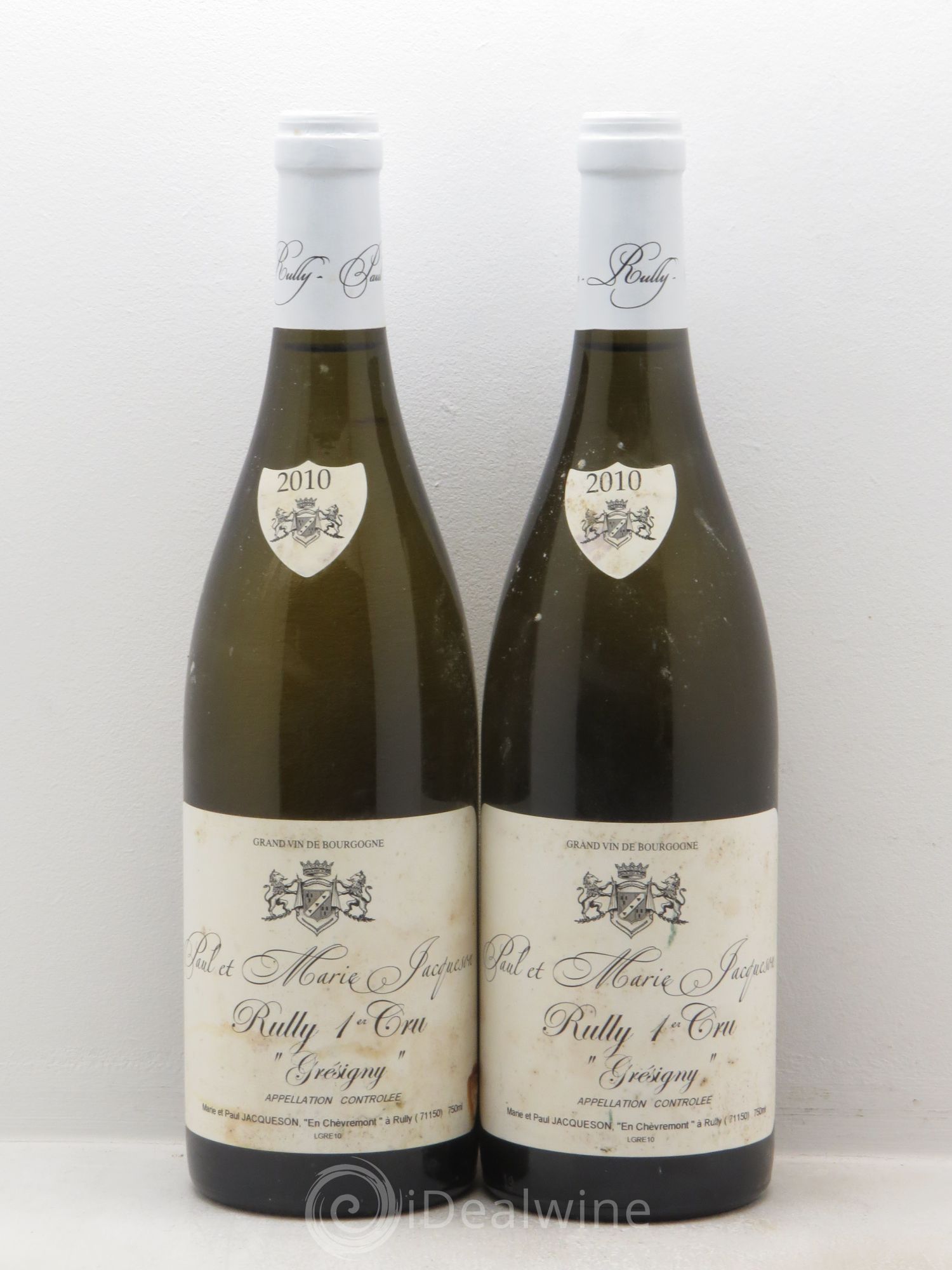 Rully 1er Cru Grésigny Paul & Marie Jacqueson 2010 - Lot de 2 bouteilles - 0