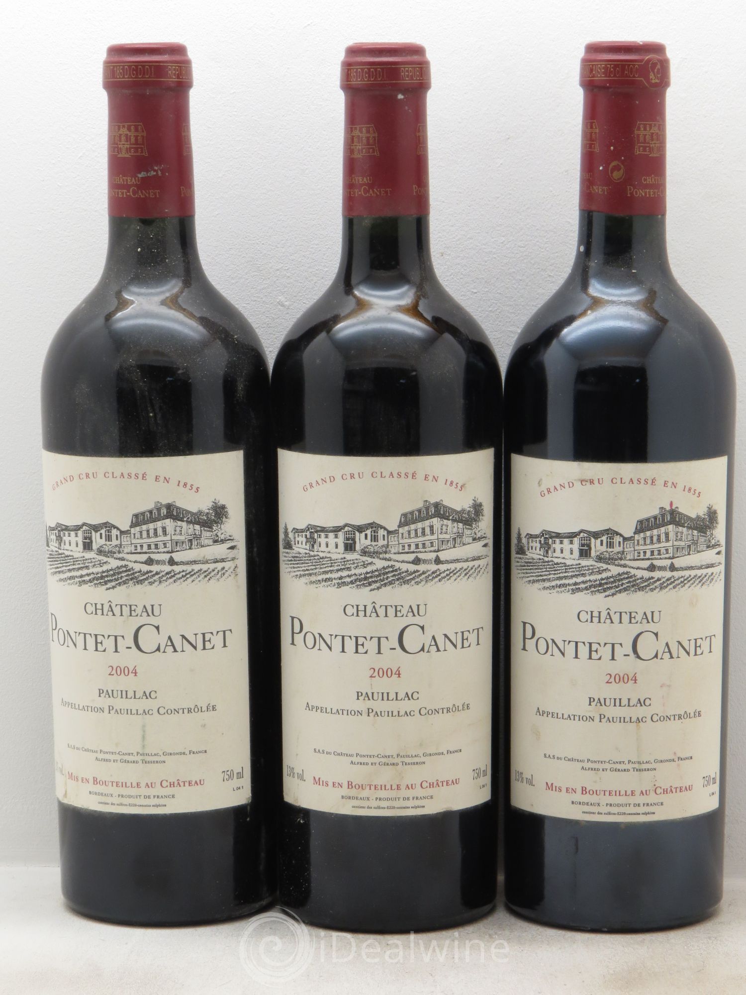 Château Pontet Canet 5ème Grand Cru Classé 2004 - Lot de 3 bouteilles - 0