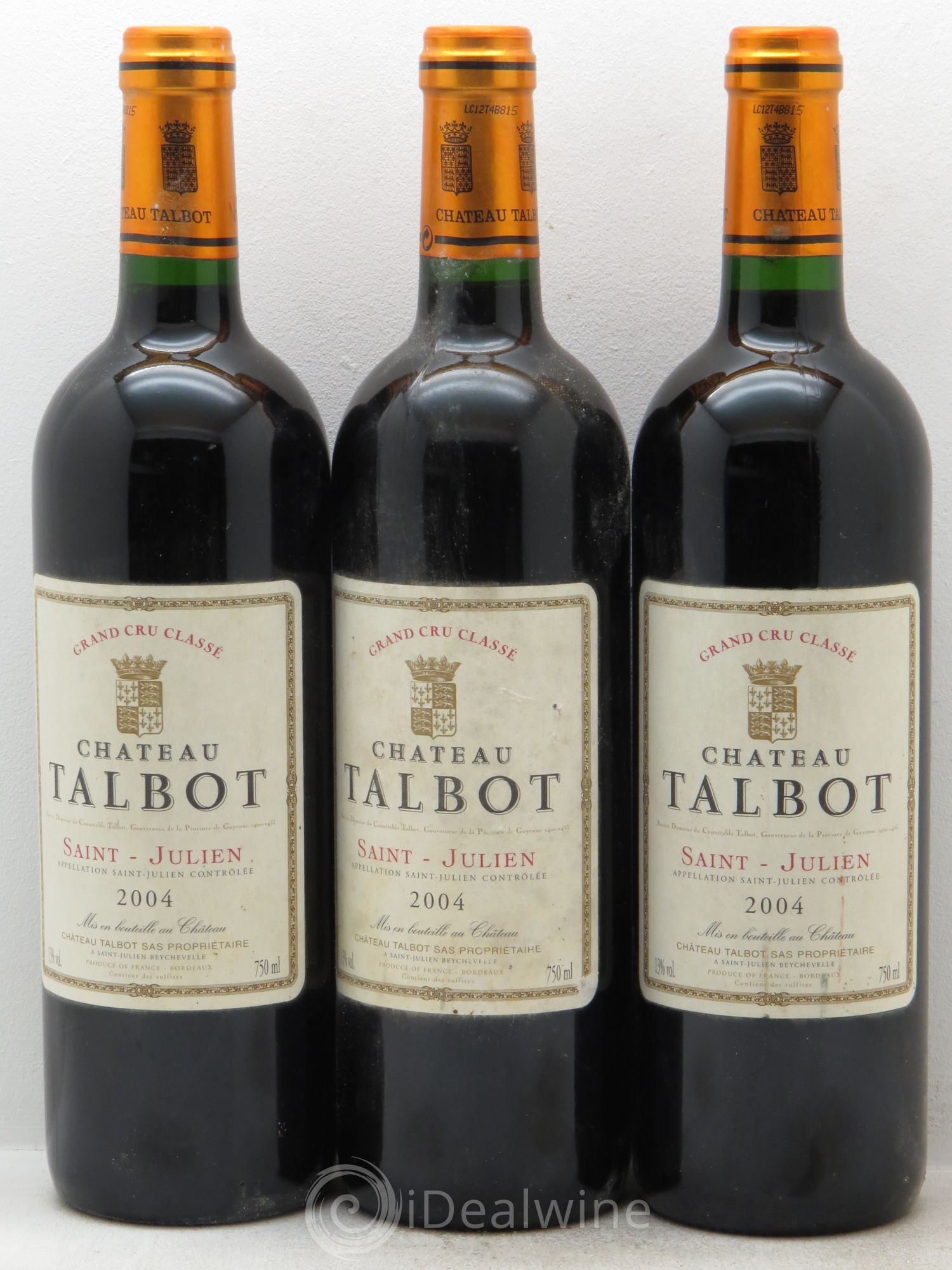 Château Talbot 4ème Grand Cru Classé 2004 - Lot de 3 bouteilles - 0