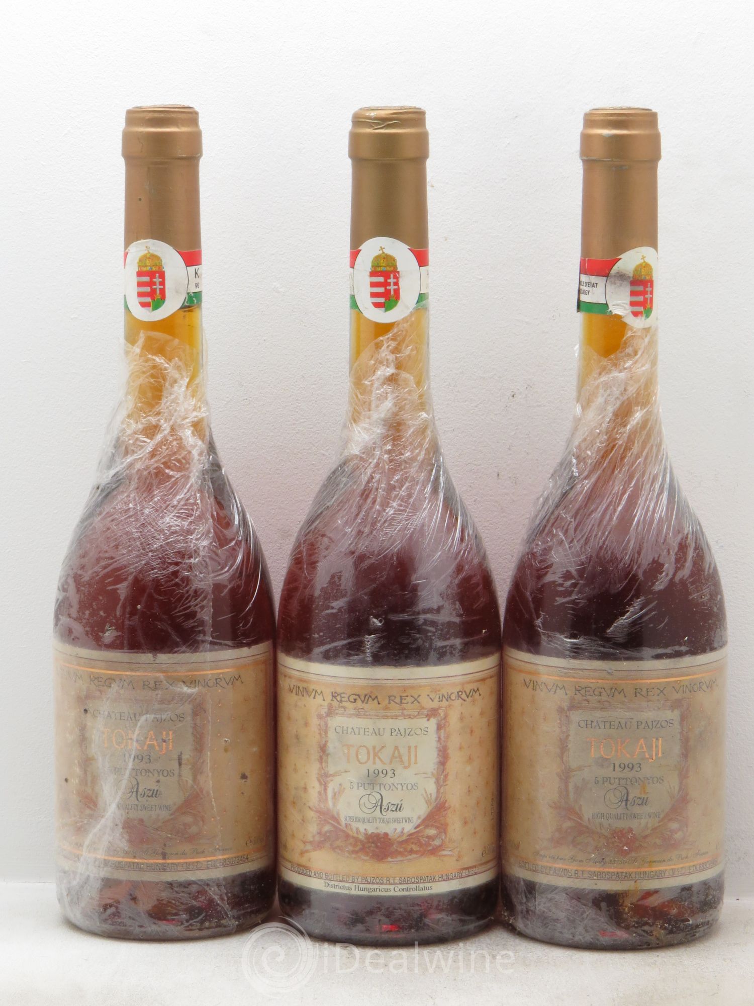 Tokaji Pajzos 5 Puttonyos 1993 - Lotto di 3 bottiglie - 0