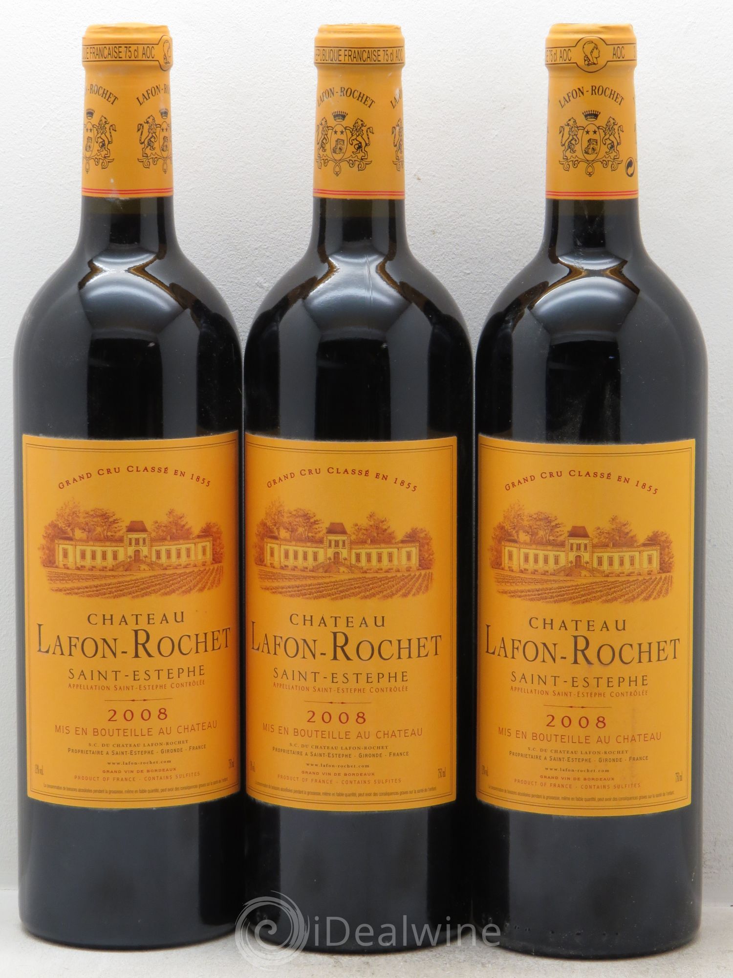 Château Lafon Rochet 4ème Grand Cru Classé 2008 - Lot de 3 bouteilles - 0
