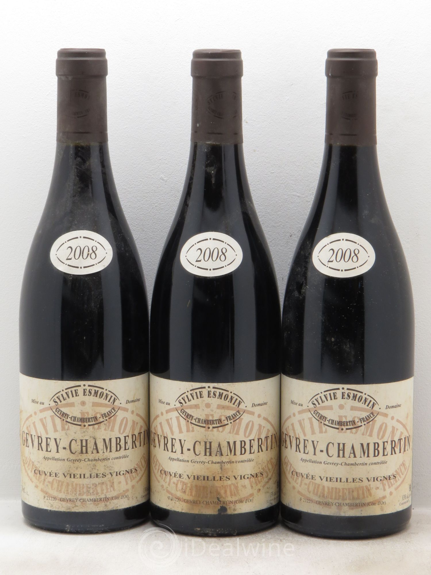 Gevrey-Chambertin Vieilles Vignes Sylvie Esmonin 2008 - Lot de 3 bouteilles - 0