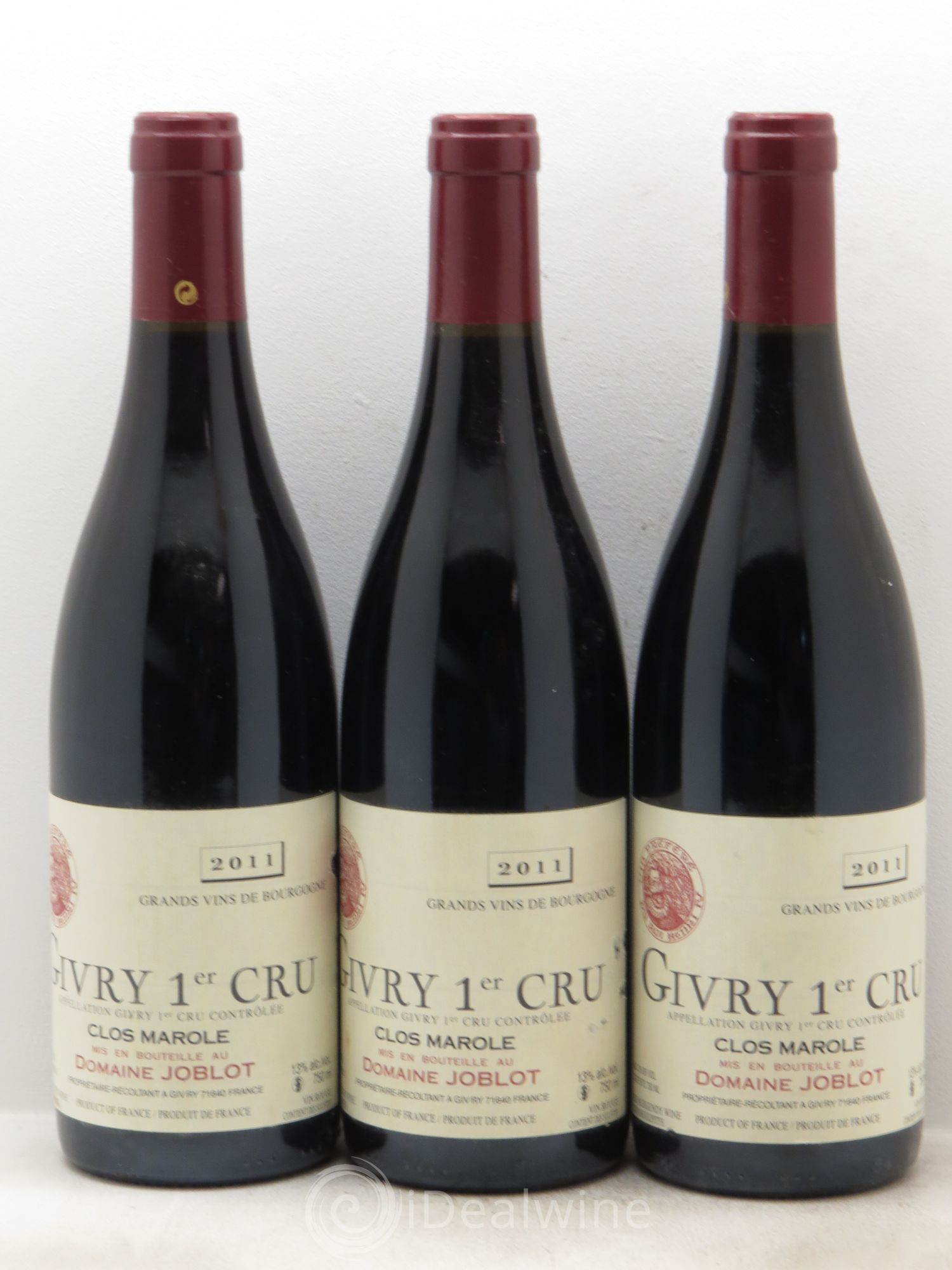 Givry Clos Marole Joblot (sans prix de réserve-no reserve) 2011 - Posten von 3 Flaschen - 0