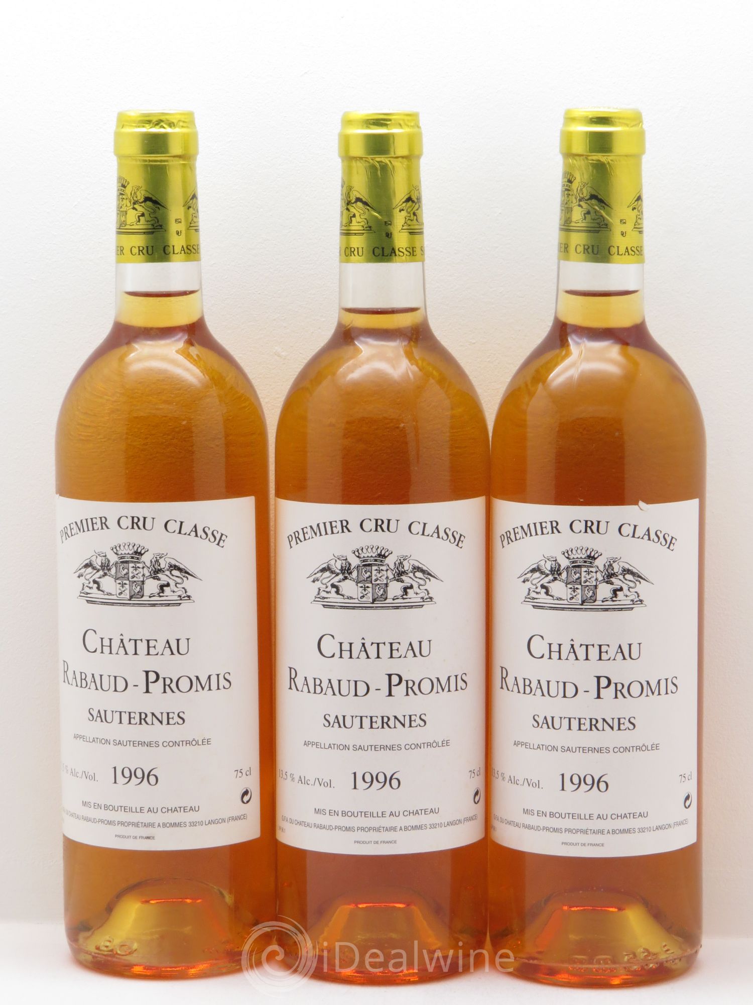 Château Rabaud Promis 1er Grand Cru Classé 1996 - Lotto di 3 bottiglie - 0