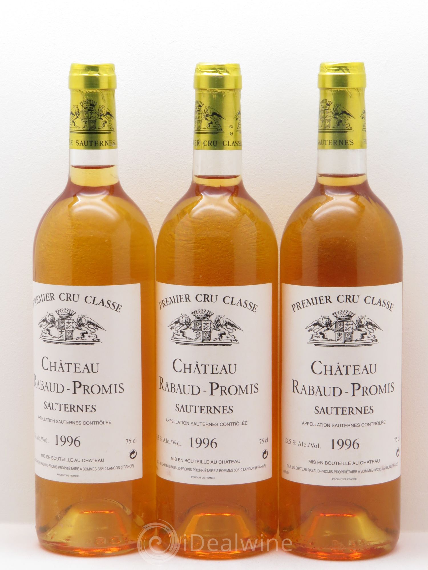 Château Rabaud Promis 1er Grand Cru Classé 1996 - Lotto di 3 bottiglie - 0